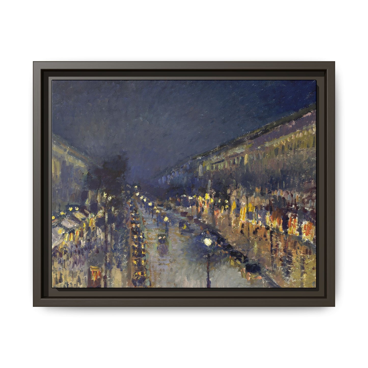 Pissarro, Camille - The Boulevard Montmartre At Night (1897) - Matte Canvas, Framed