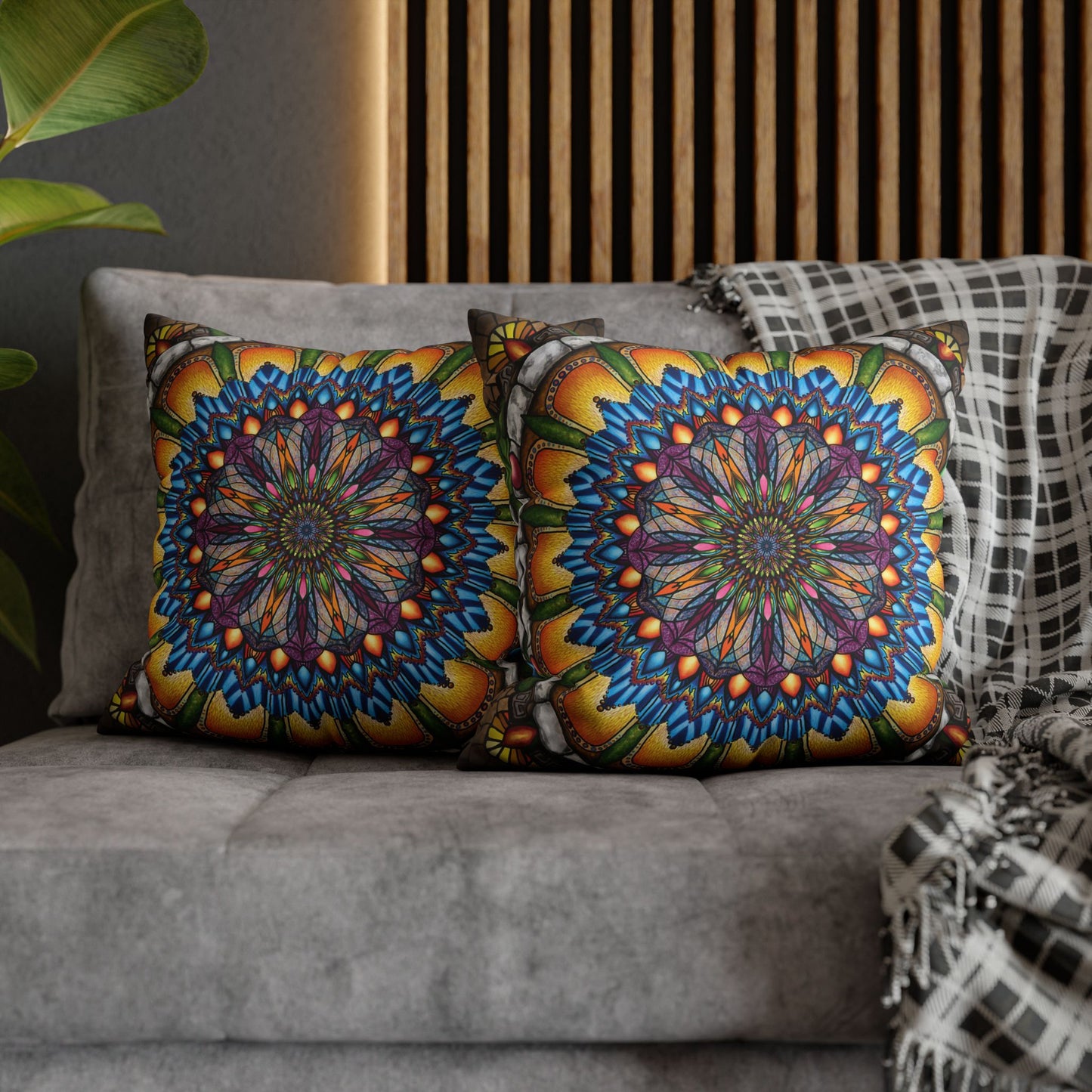 Pacio, Adam - Emerald Arrows Mandala - Suede Square Pillowcase