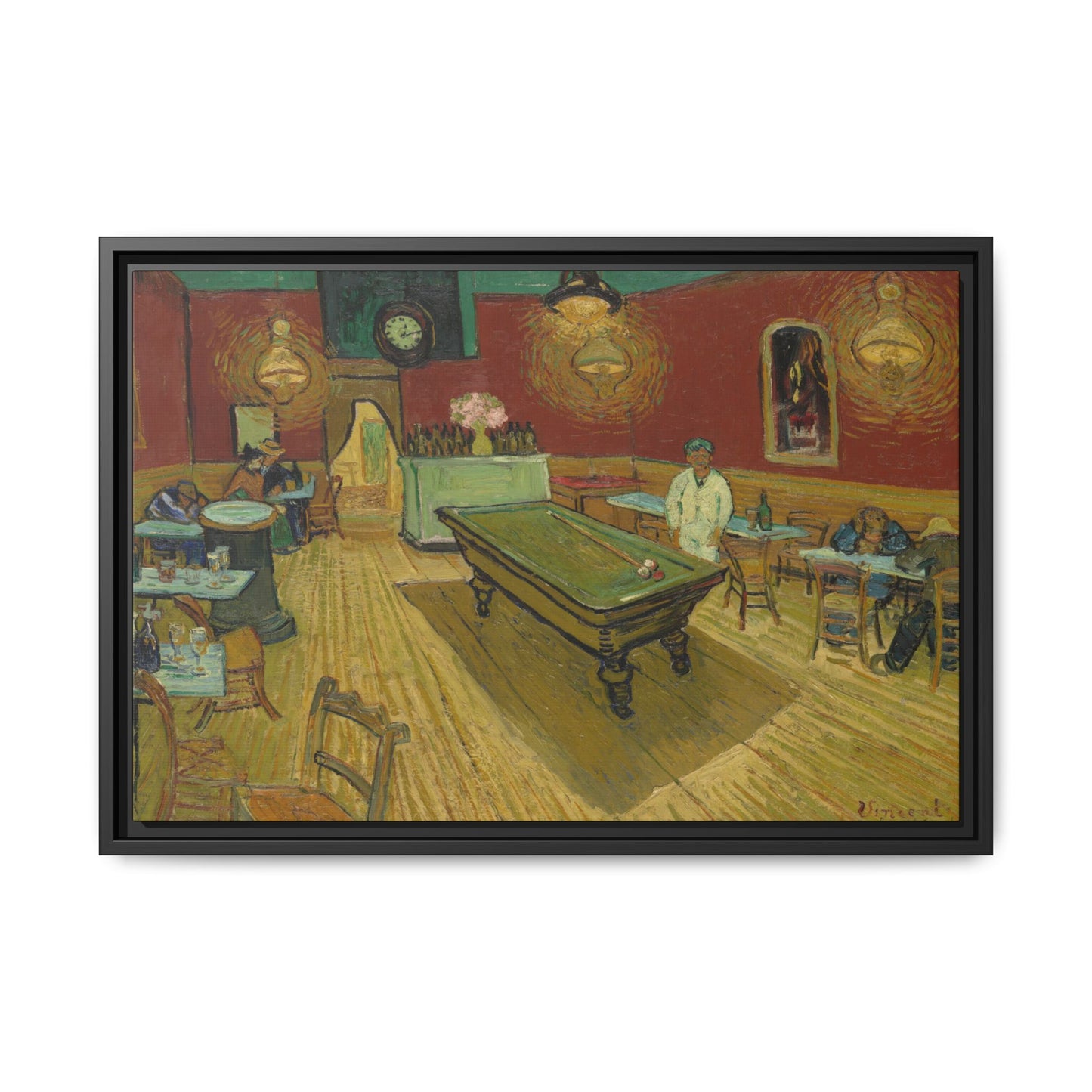 Van Gogh, Vincent - The Night Cafe (1888) - Matte Canvas, Framed