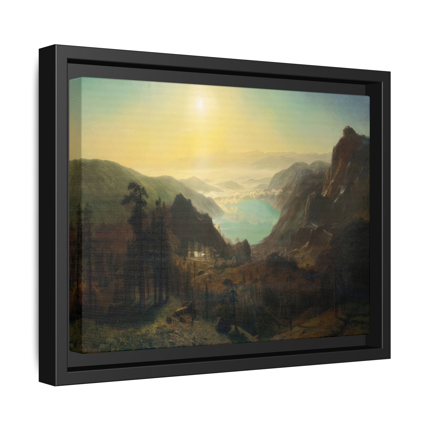 Bierstadt, Albert - Donner Lake from the Summit (1873) - Matte Canvas, Framed