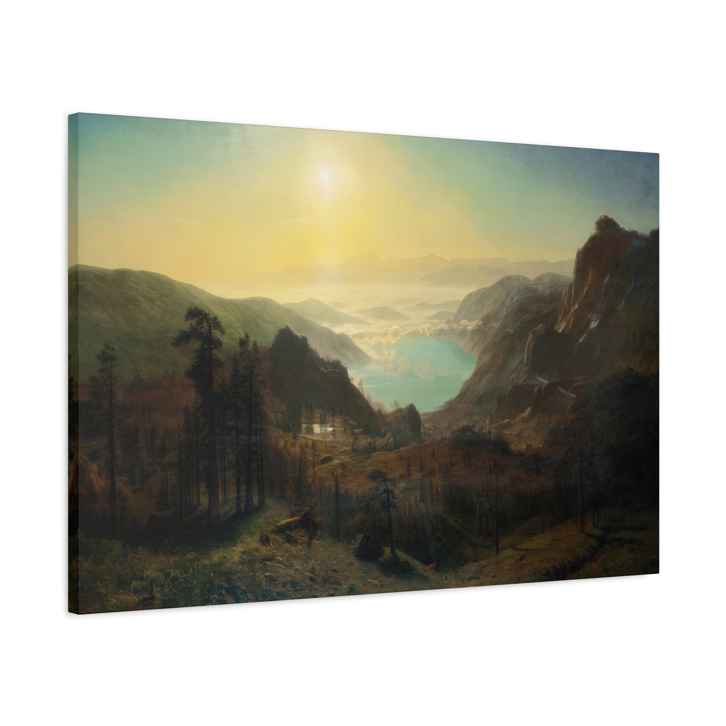 Bierstadt, Albert - Donner Lake from the Summit (1873) - Canvas Block, unframed