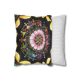 Obsidian Grandmothers Mandala - Suede Square Pillowcase