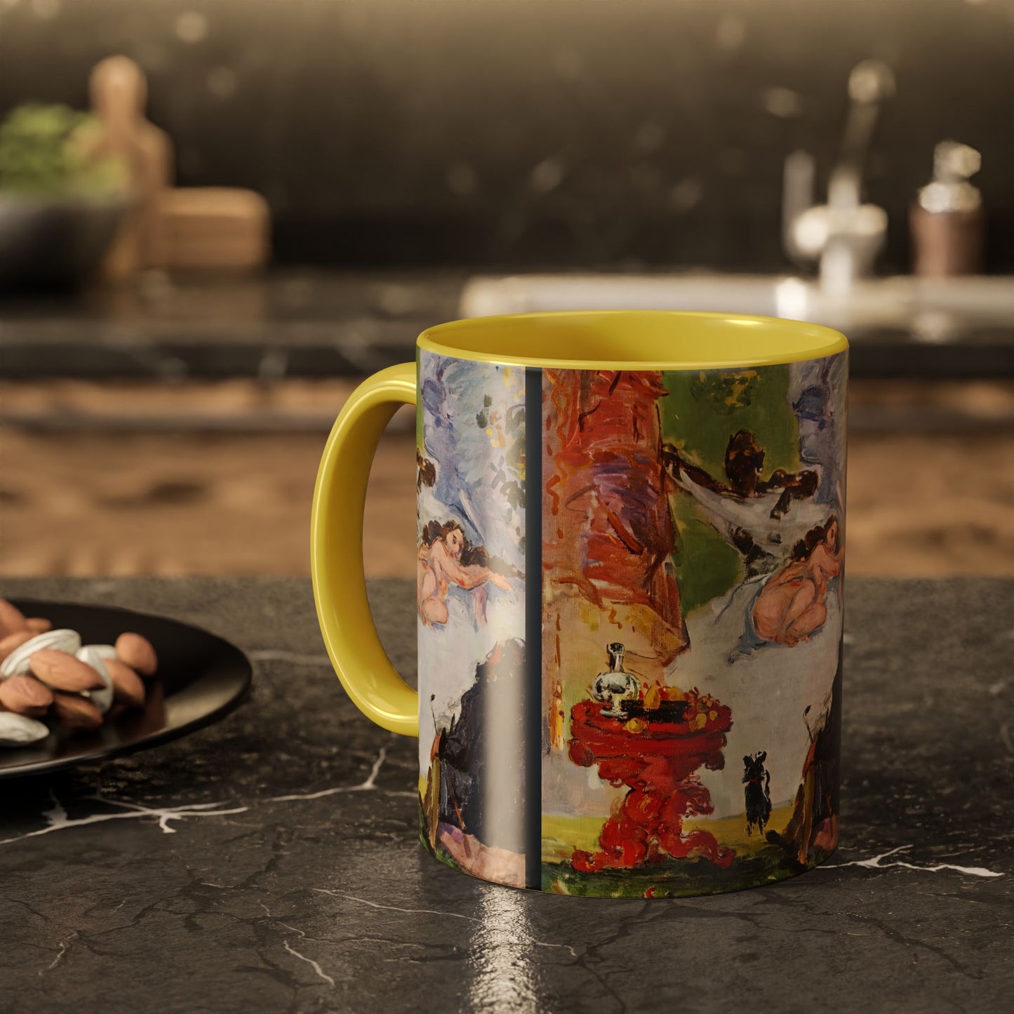 Cézanne, Paul - A Modern Olympia (1874) - Colorful Accent Mugs