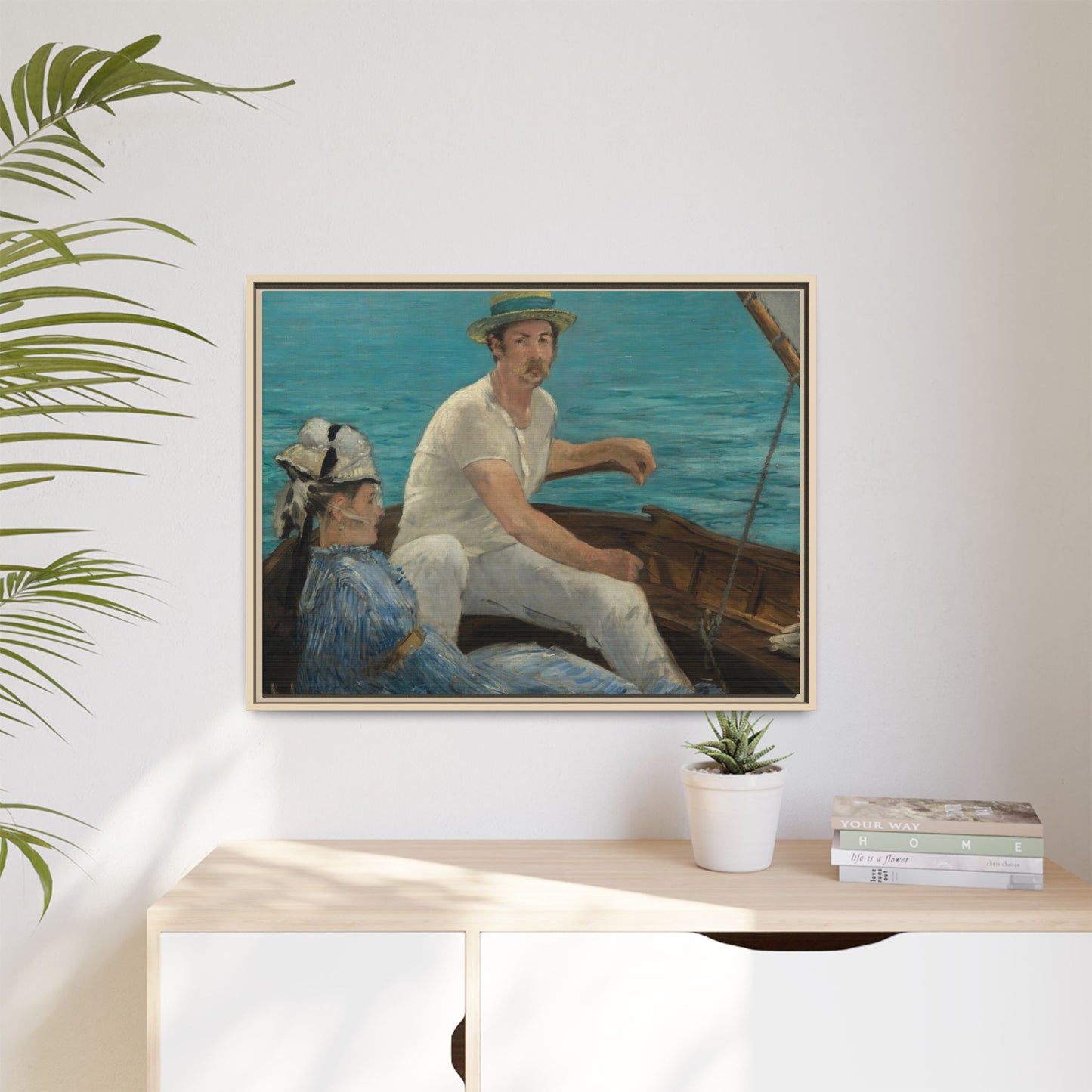 Manet, Édouard - Boating (1874) - Matte Canvas, Framed
