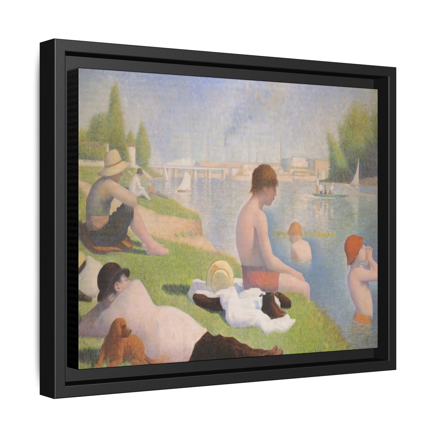 Seurat, Georges - Bathers at Asnières (1884) - Matte Canvas, Framed