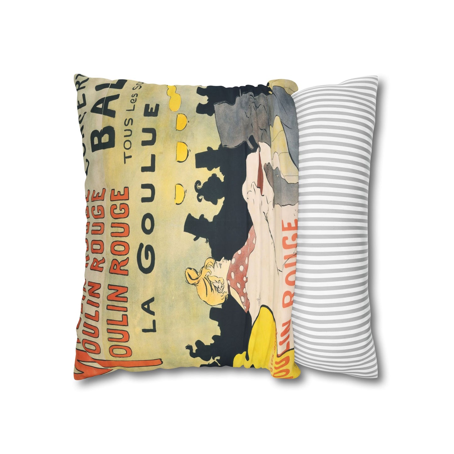 Toulouse-Lautrec, Henri - Moulin Rouge - La Goulue (1891) - Suede Square Pillowcase