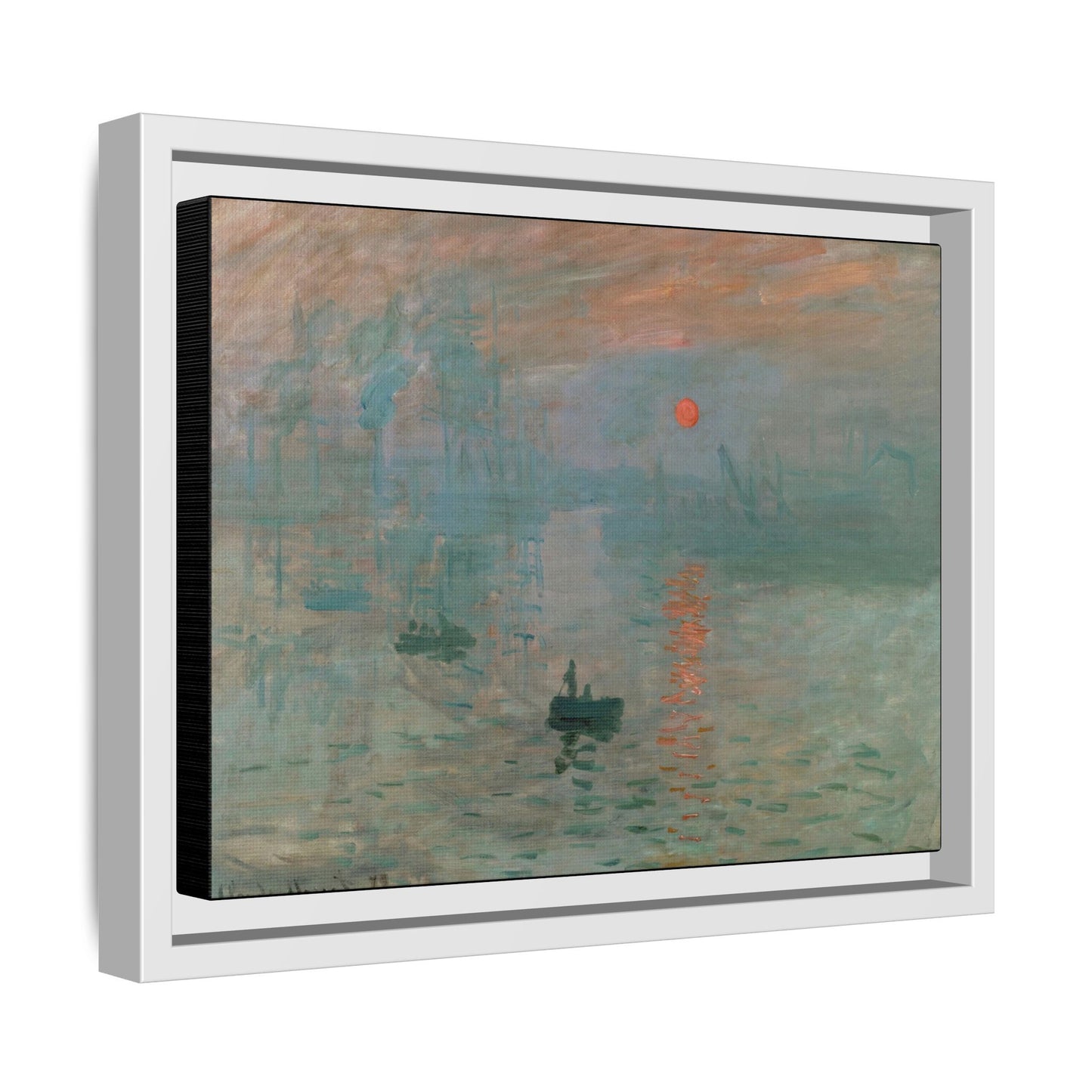 Monet, Claude - Impression, Sunrise (1872) - Matte Canvas, Framed