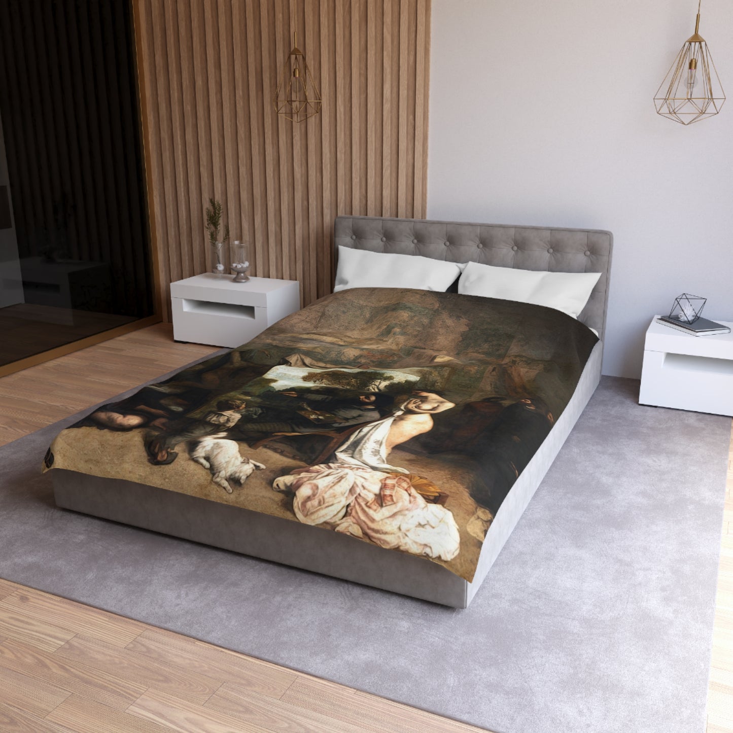 Courbet, Gustave - The Painter’s Studio (1855) - Microfiber Duvet Cover