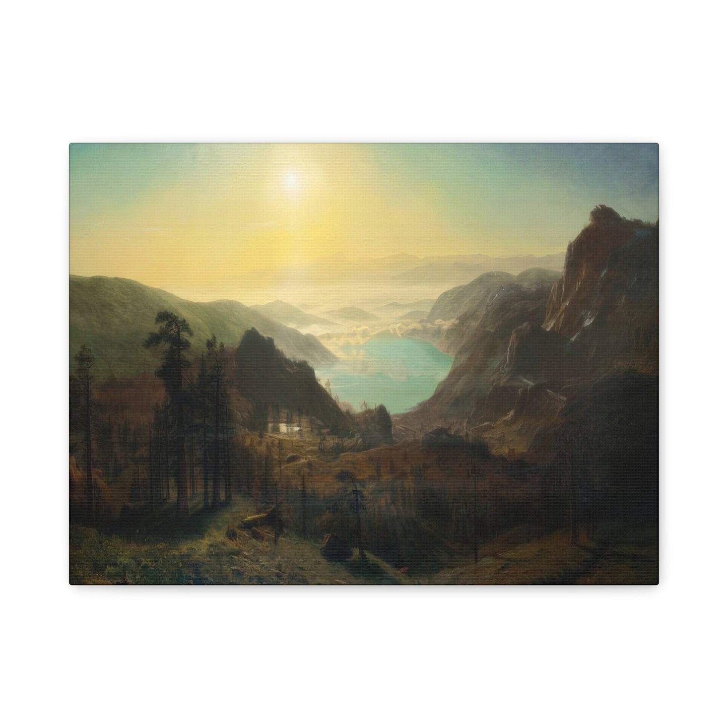 Bierstadt, Albert - Donner Lake from the Summit (1873) - Canvas Block, unframed