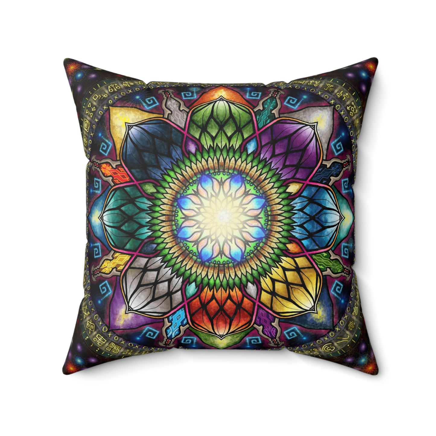 Pacio, Adam - Mystic Jewel Mandala - Suede Square Pillow
