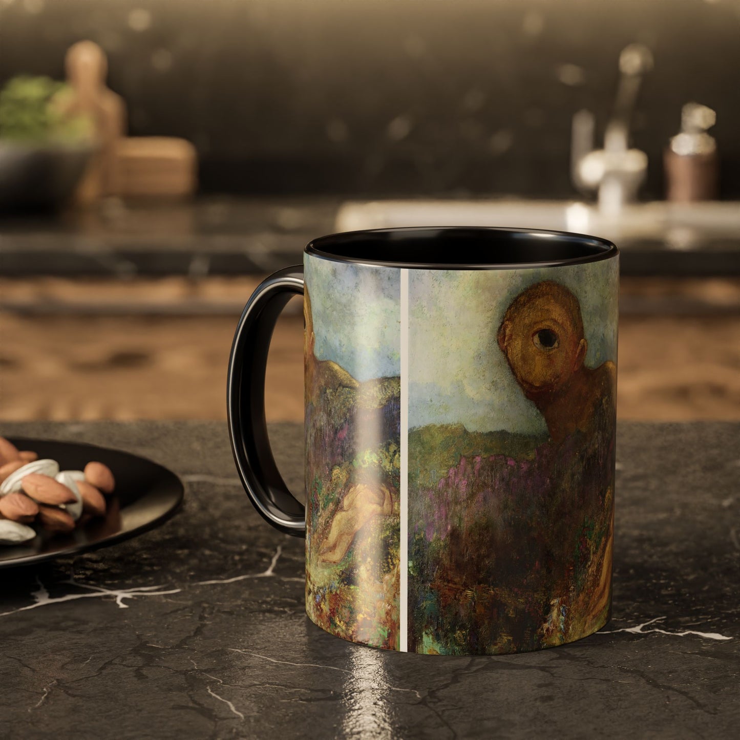 Redon, Odilon - The Cyclops (1914) - Colorful Accent Mugs