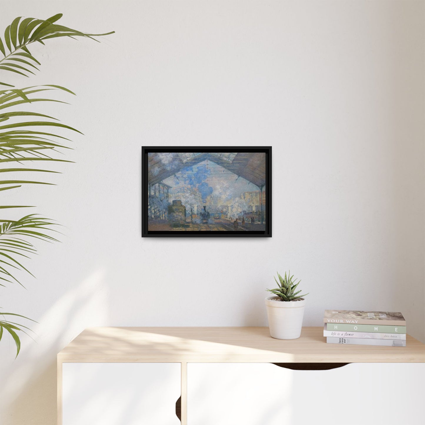 Monet, Claude - Le Gare Saint-Lazare (1877) - Matte Canvas, Framed