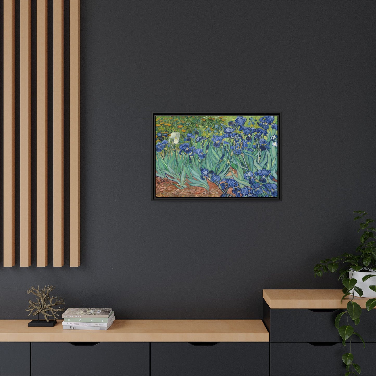 Van Gogh, Vincent - Irises (1889) - Matte Canvas, Framed