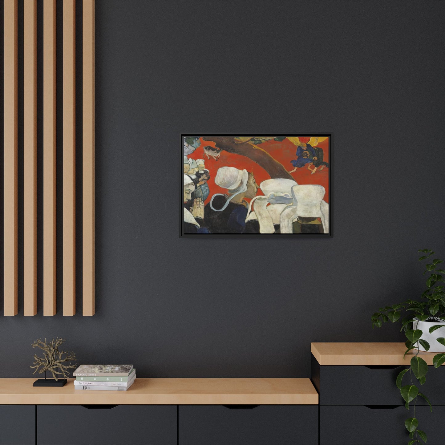 Gauguin, Paul - Vision of the Sermon (Jacob Wrestling with the Angel) (1888) - Matte Canvas, Framed