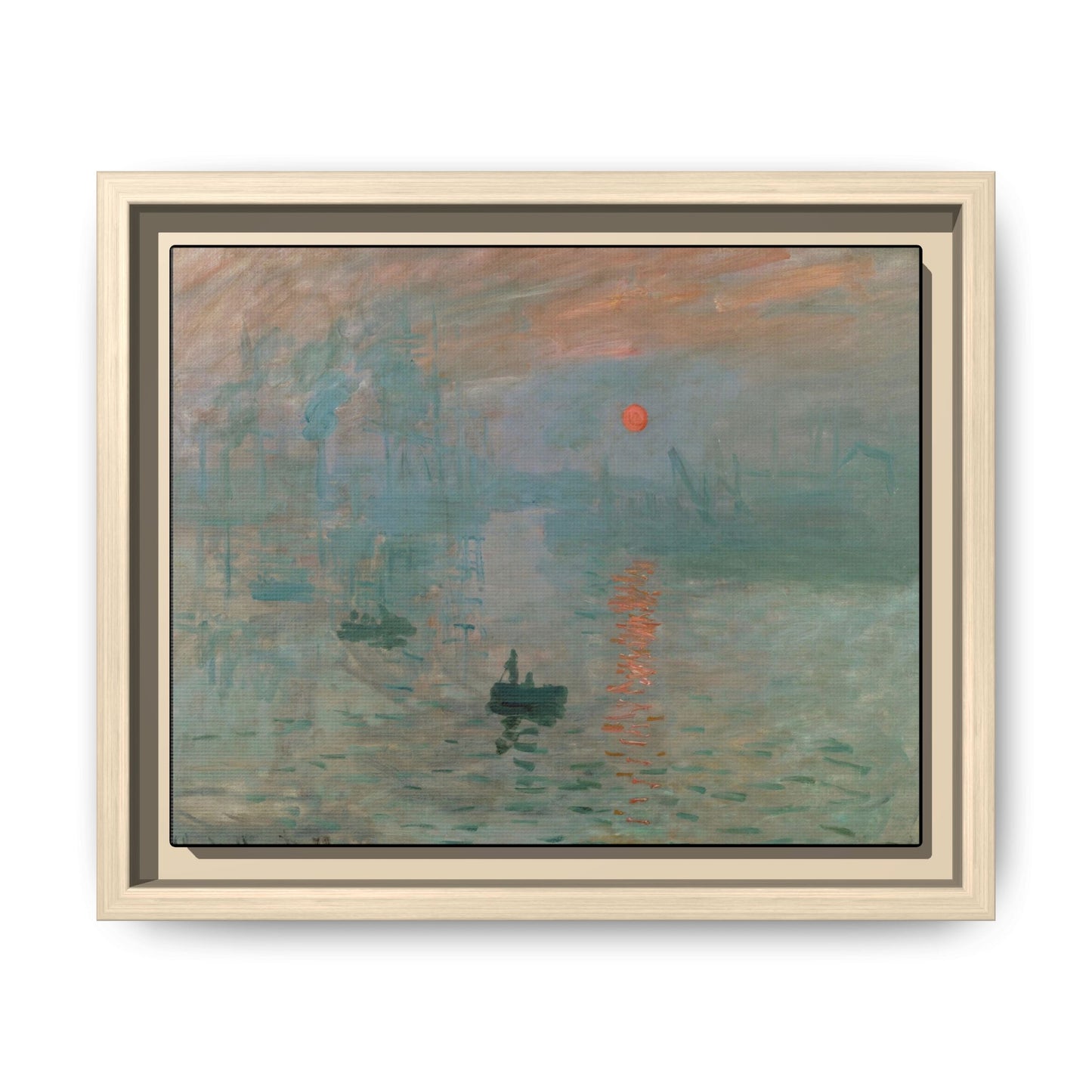 Monet, Claude - Impression, Sunrise (1872) - Matte Canvas, Framed