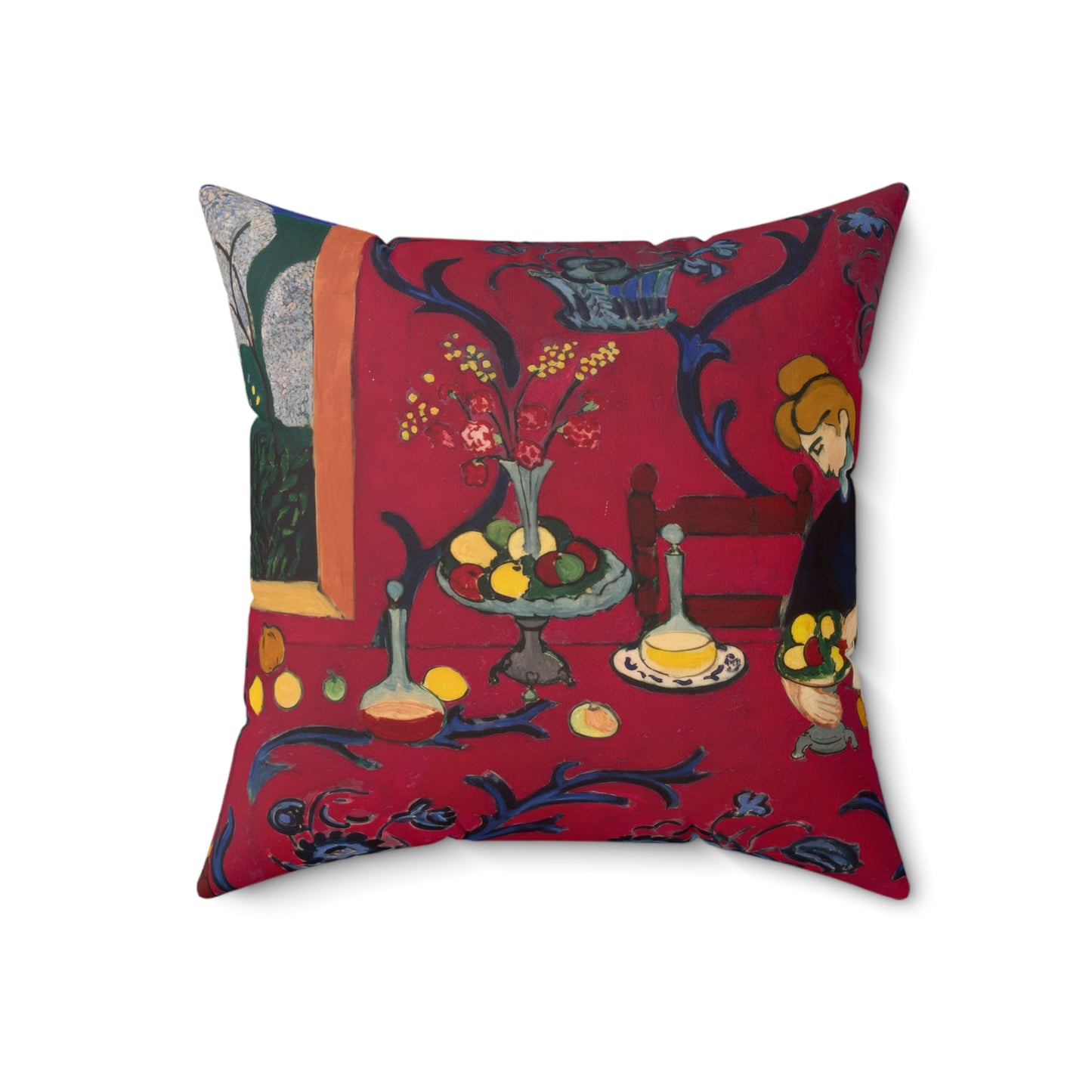 Matisse, Henri - The Dessert Harmony in Red (1908) - Suede Square Pillow