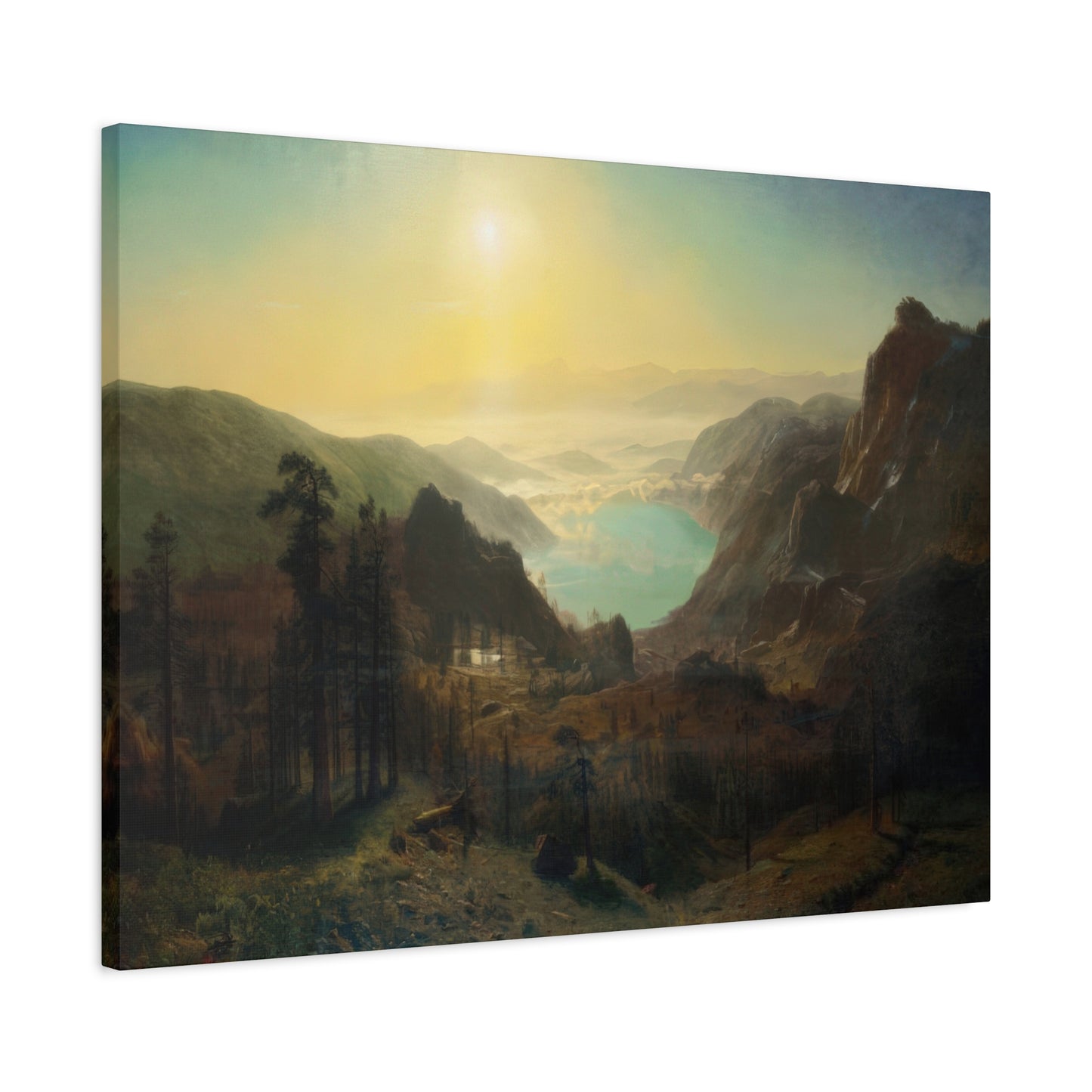 Bierstadt, Albert - Donner Lake from the Summit (1873) - Canvas Block, unframed
