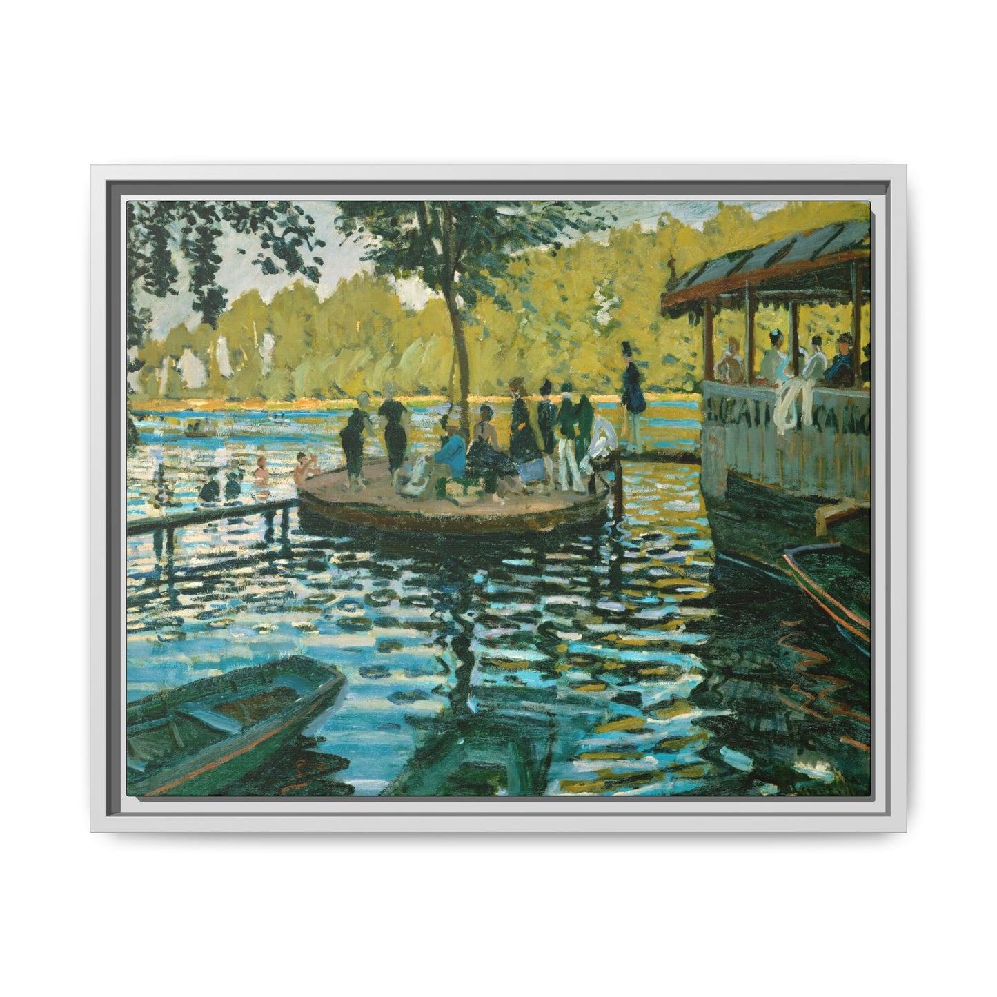 Monet, Claude - La Grenouillere (1869) - Matte Canvas, Framed