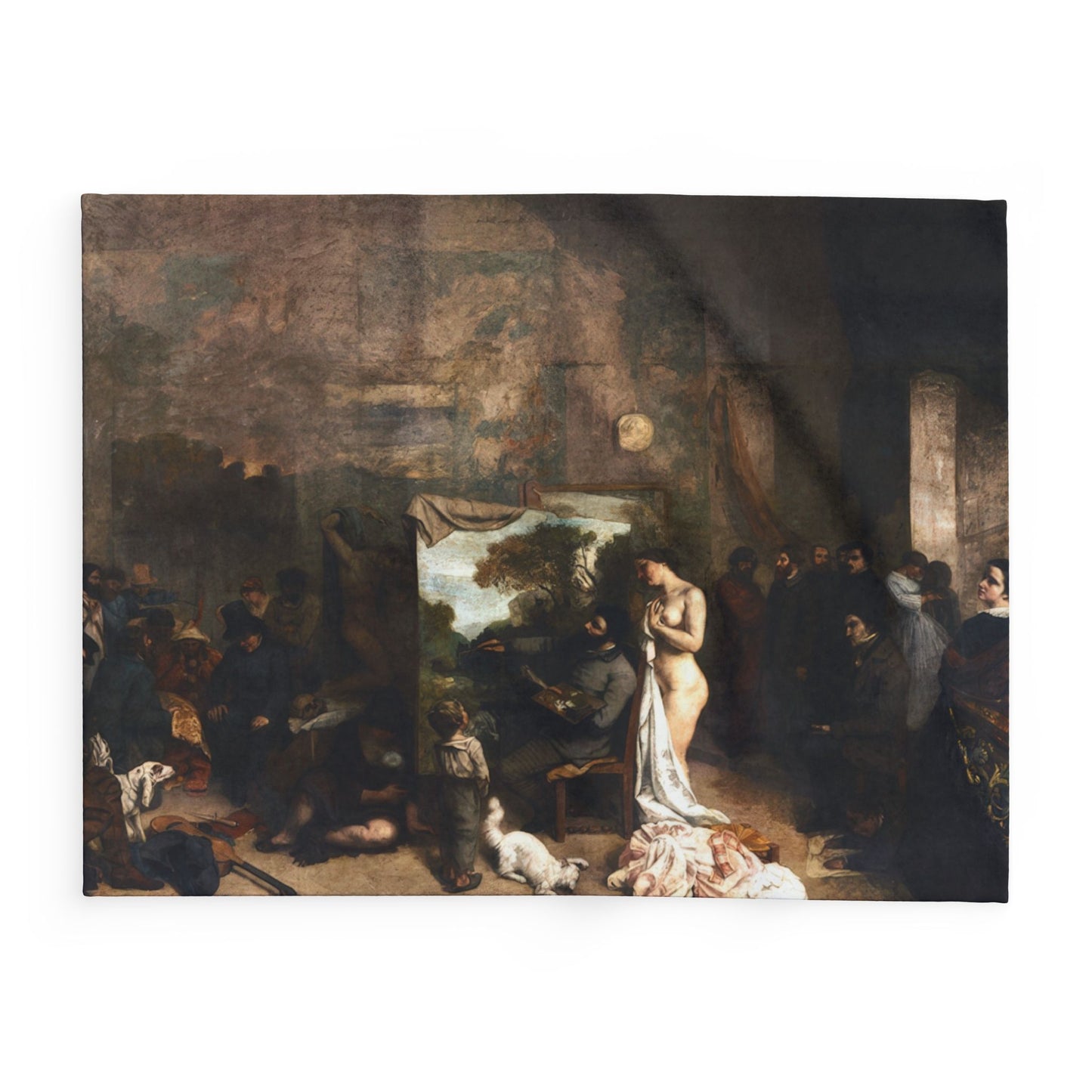 Courbet, Gustave - The Painter’s Studio (1855) - Arctic Fleece Blanket