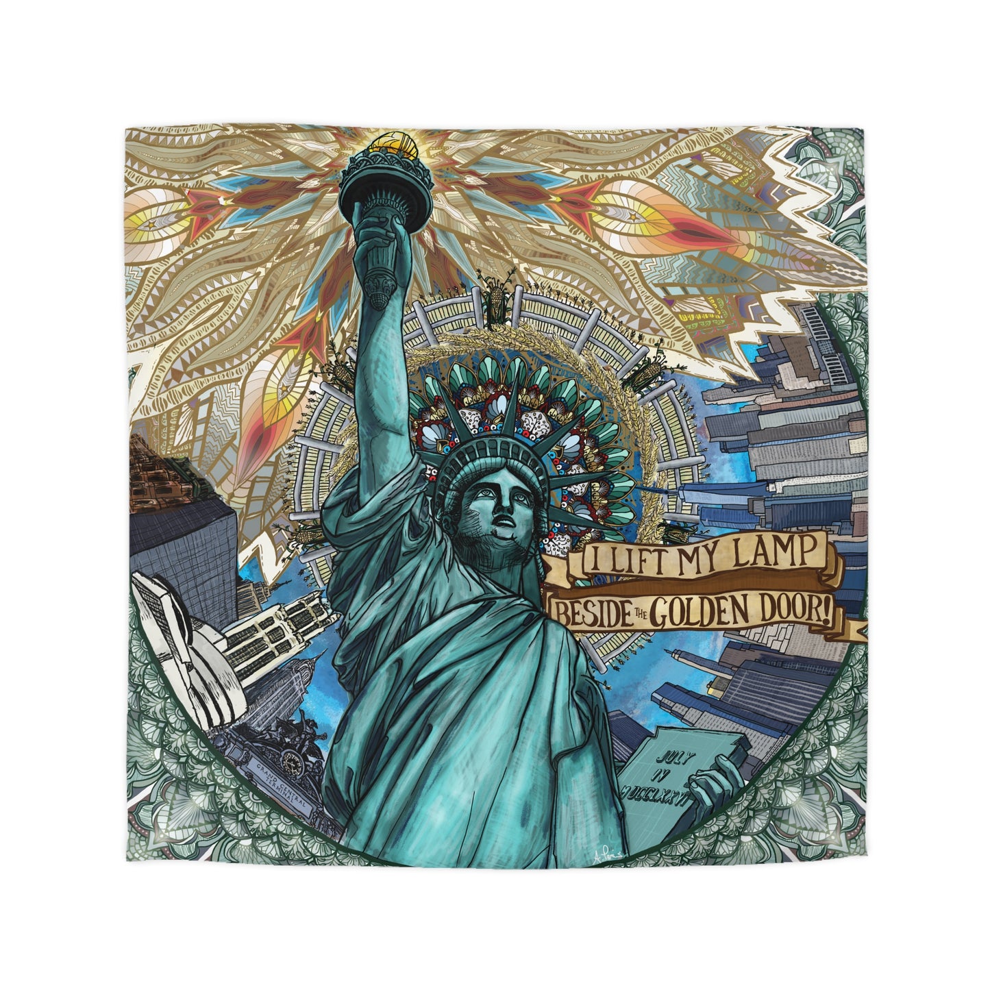 Pacio, Adam - Liberty Mandala - Microfiber Duvet Cover