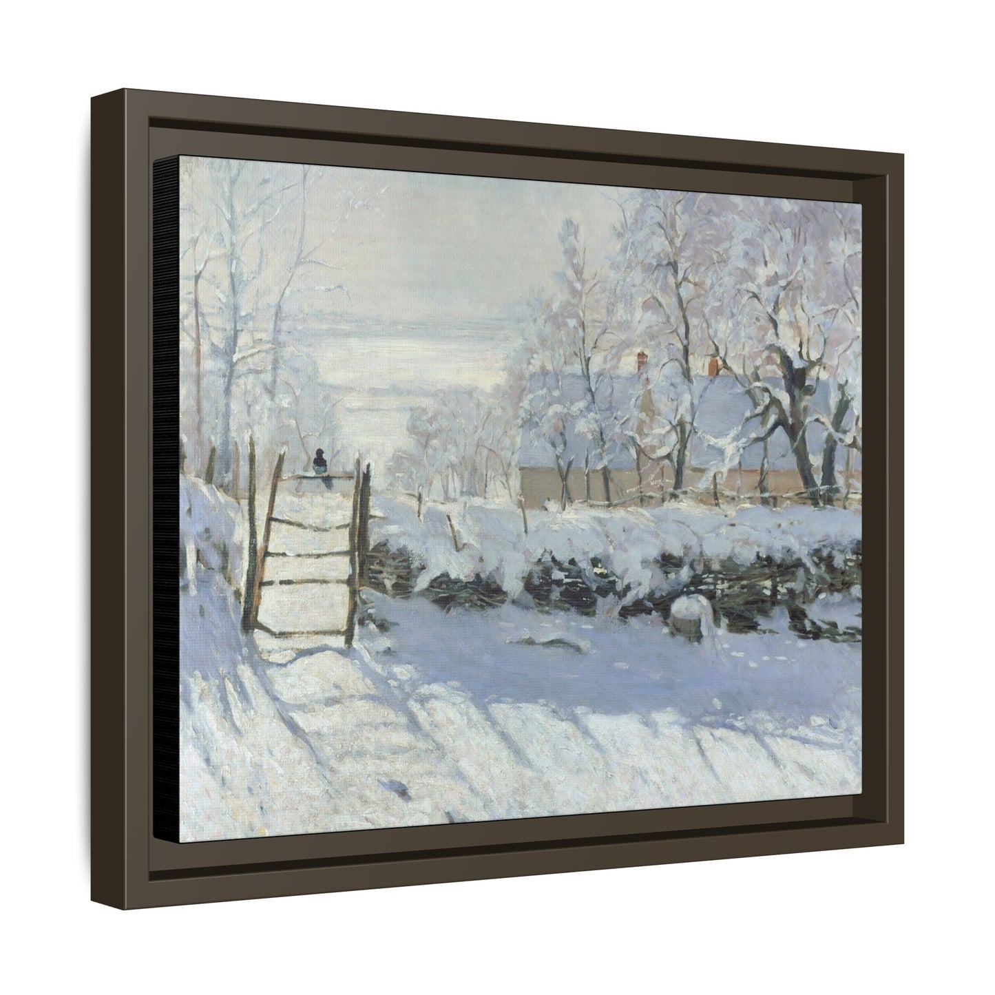 Monet, Claude - The Magpie (1868) - Matte Canvas, Framed