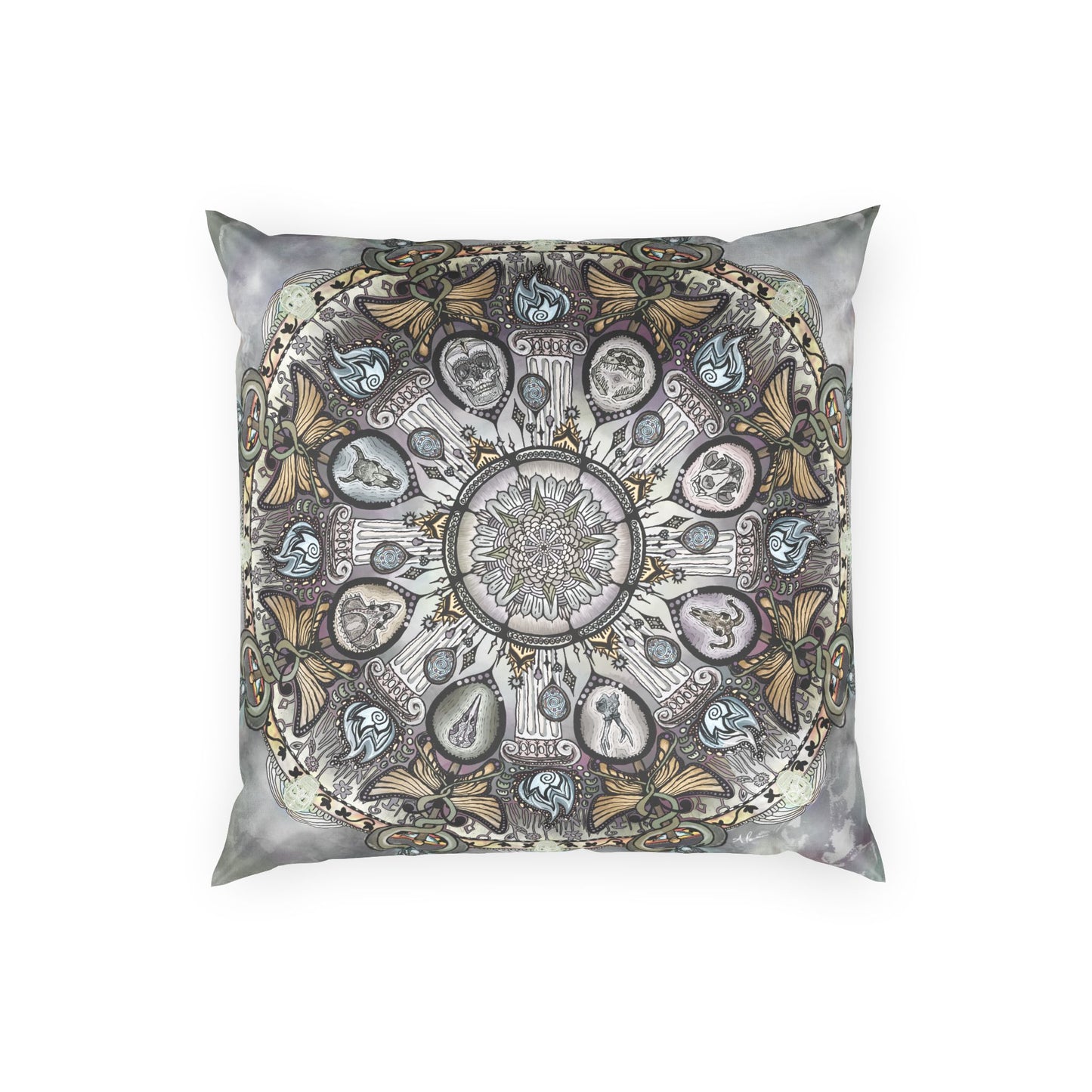 Pacio, Adam - Memento Mori Mandala - Poly Velvet Pillow