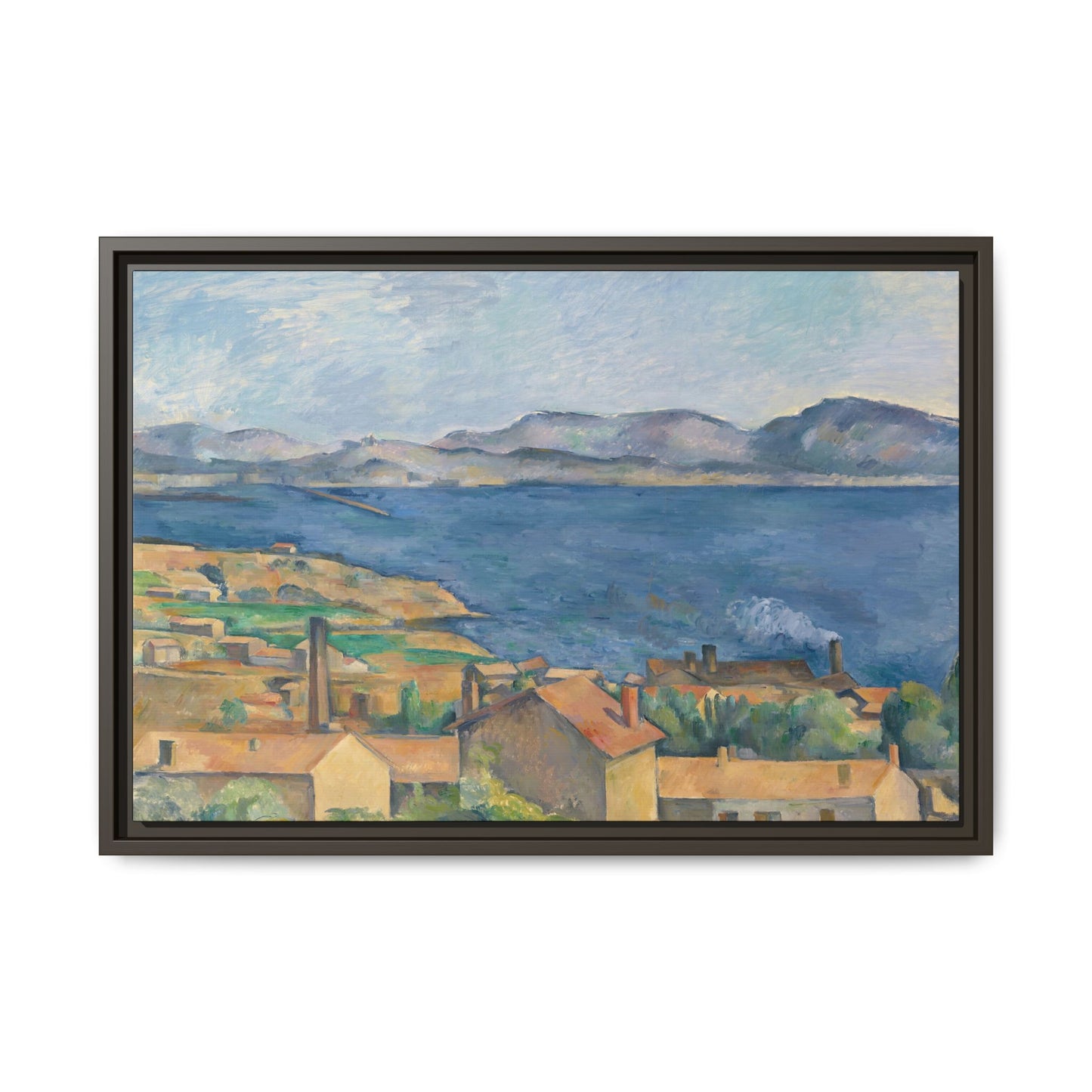 Cézanne, Paul - The Bay of Marseille, Seen from L'Estaque (1885) - Matte Canvas, Framed