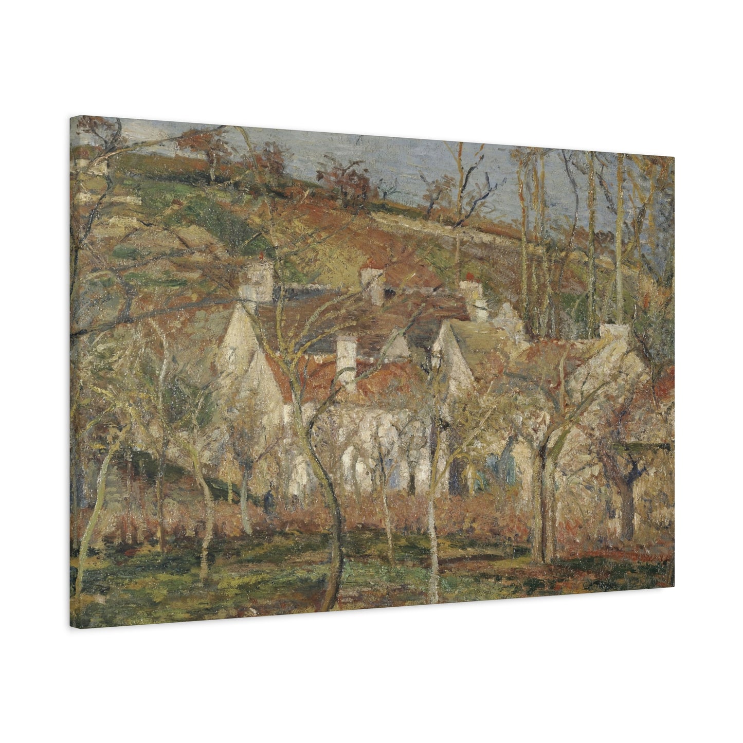 Pissarro, Camille - Red Roofs, Corner of a Village in Winter (1877) - Canvas Block, unframed