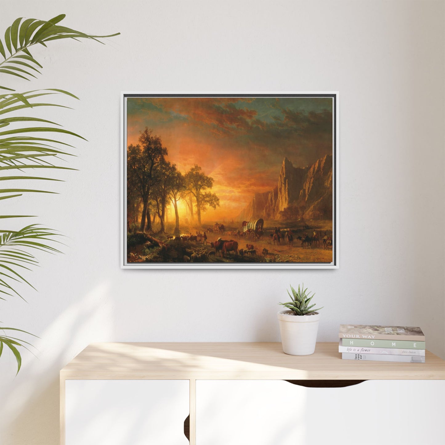 Bierstadt, Albert - Emigrants Crossing the Plains (1867) - Matte Canvas, Framed