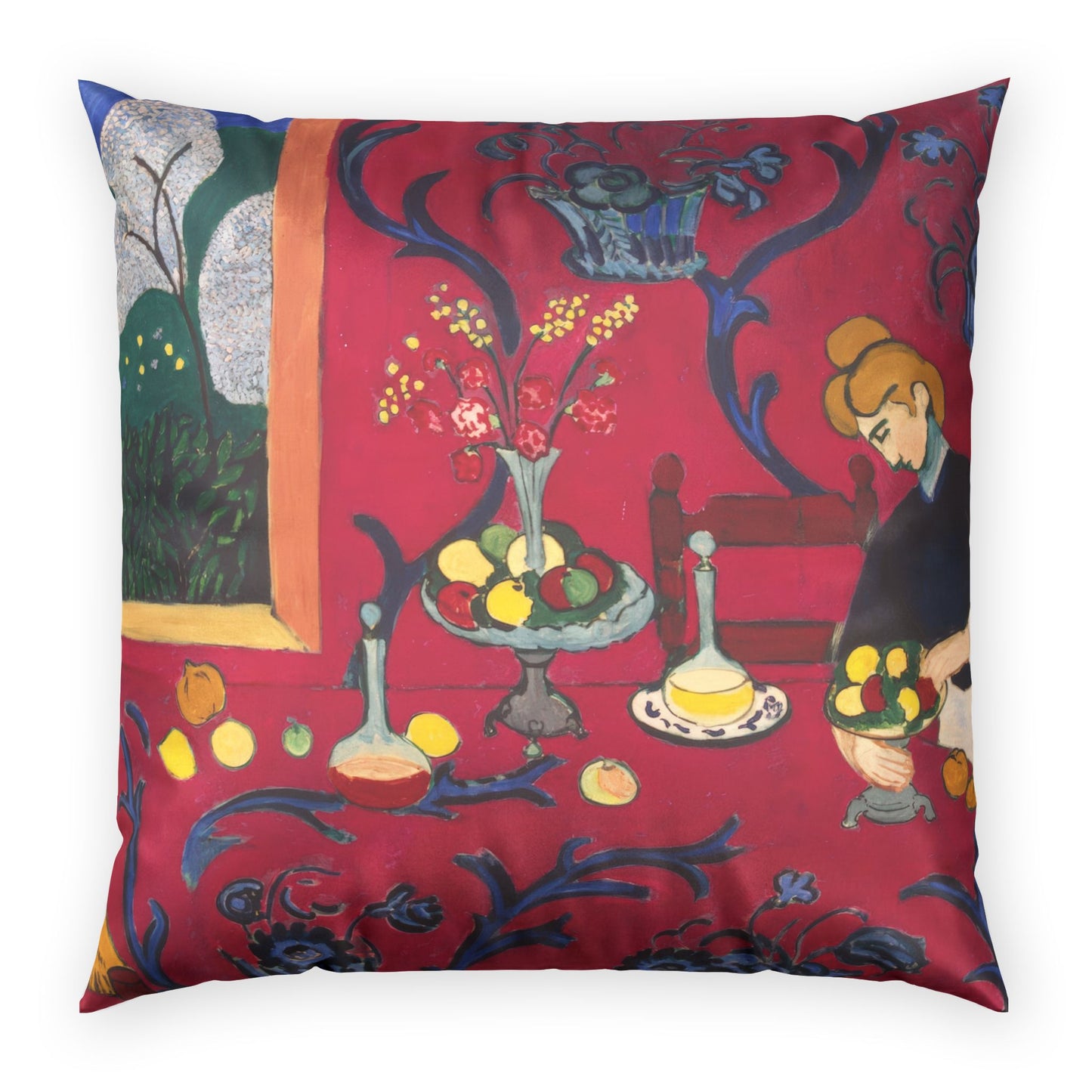 Matisse, Henri - The Dessert Harmony in Red (1908) - Poly Velvet Pillow