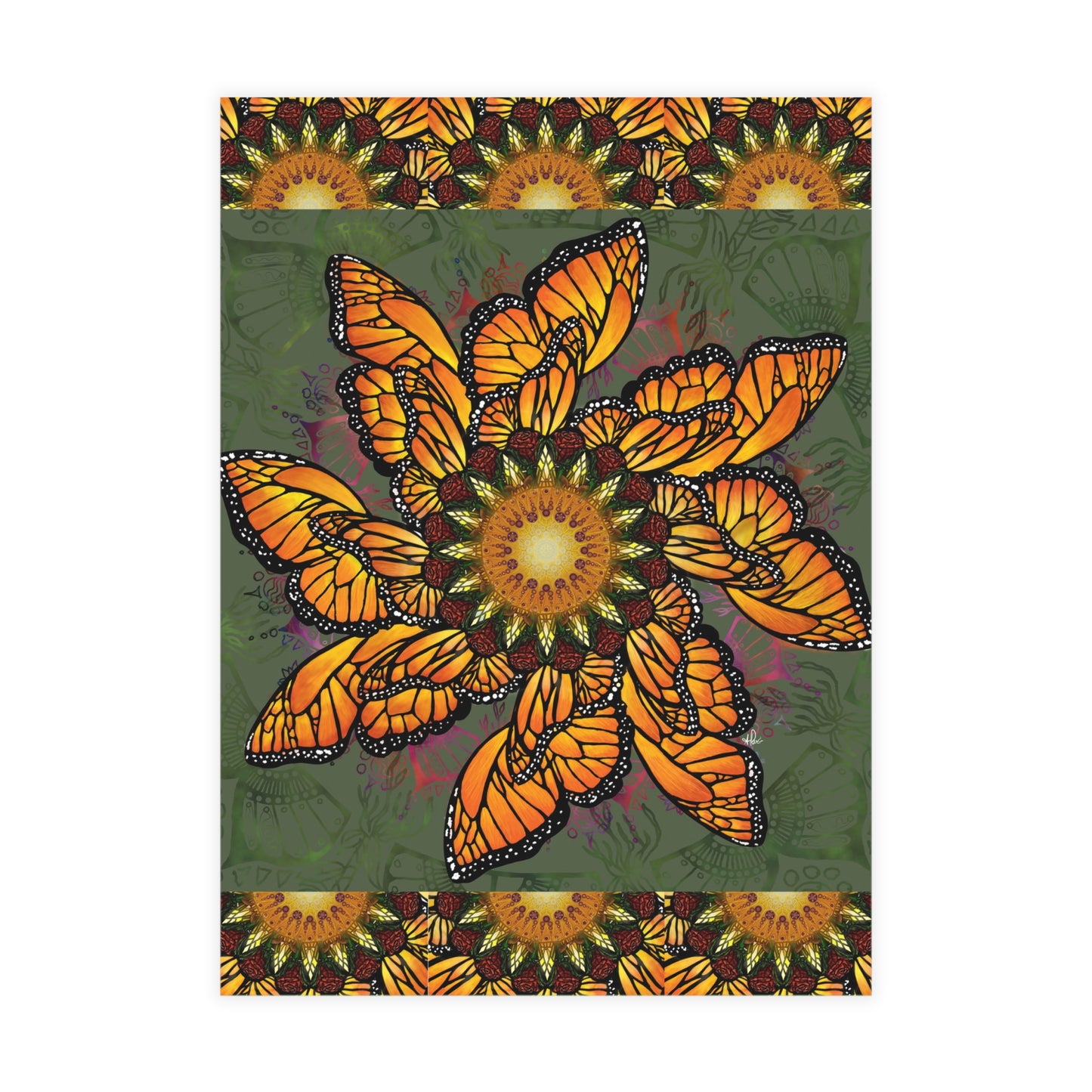 Pacio, Adam - Monarch Butterfly Mandala - Postcard Bundles with Envelopes Included