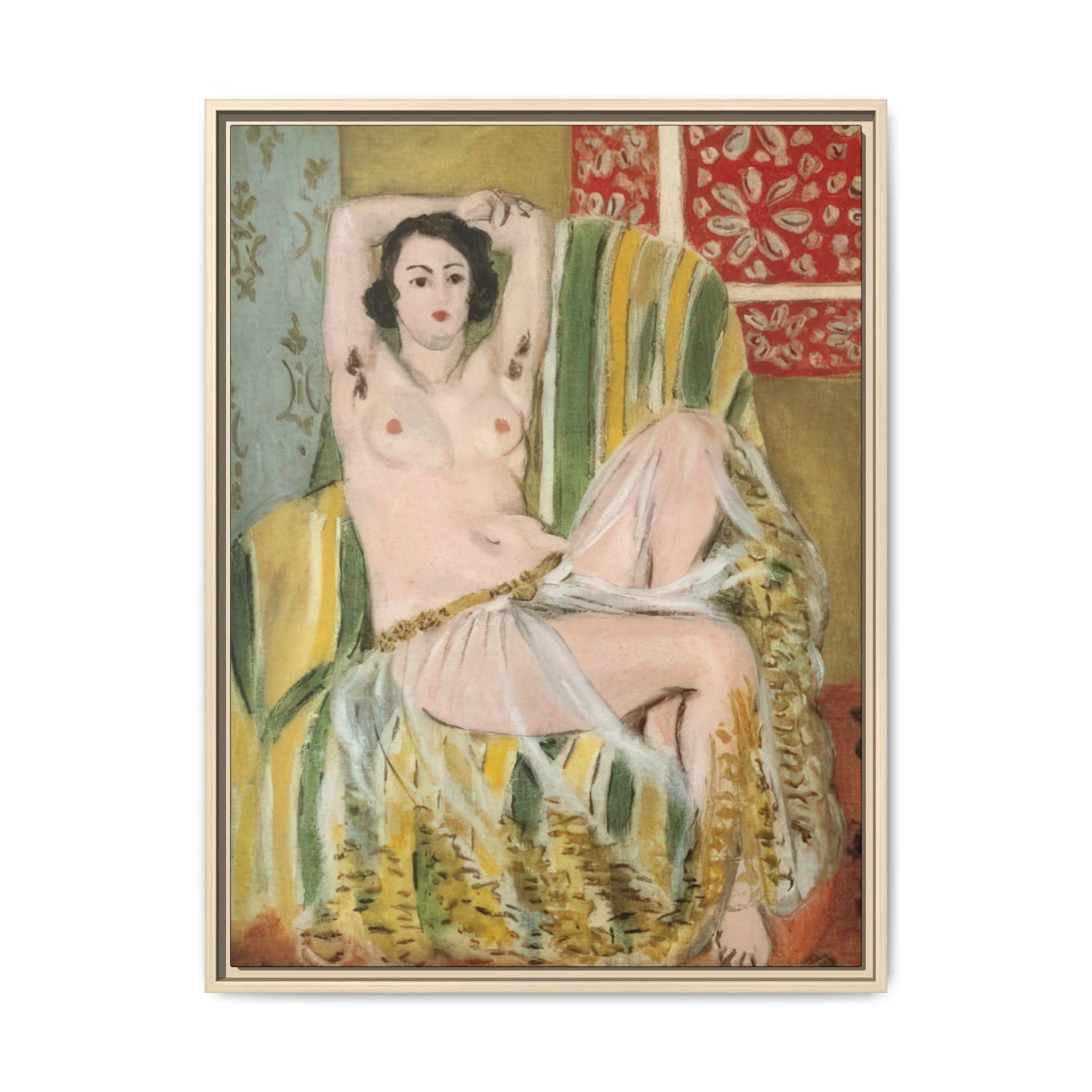 Matisse, Henri - Odalisque with Raised Arms (1923) - Matte Canvas, Framed