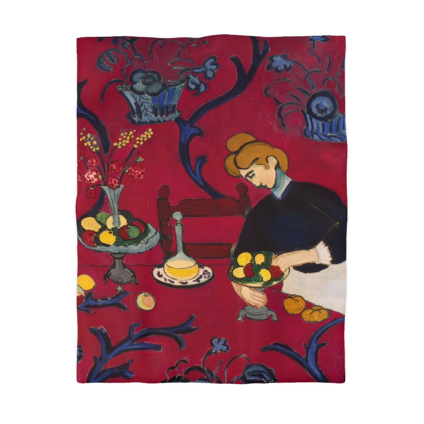 Matisse, Henri - The Dessert Harmony in Red (1908) - Microfiber Duvet Cover