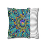 Melek Taus Mandala - Faux Suede Square Pillowcase