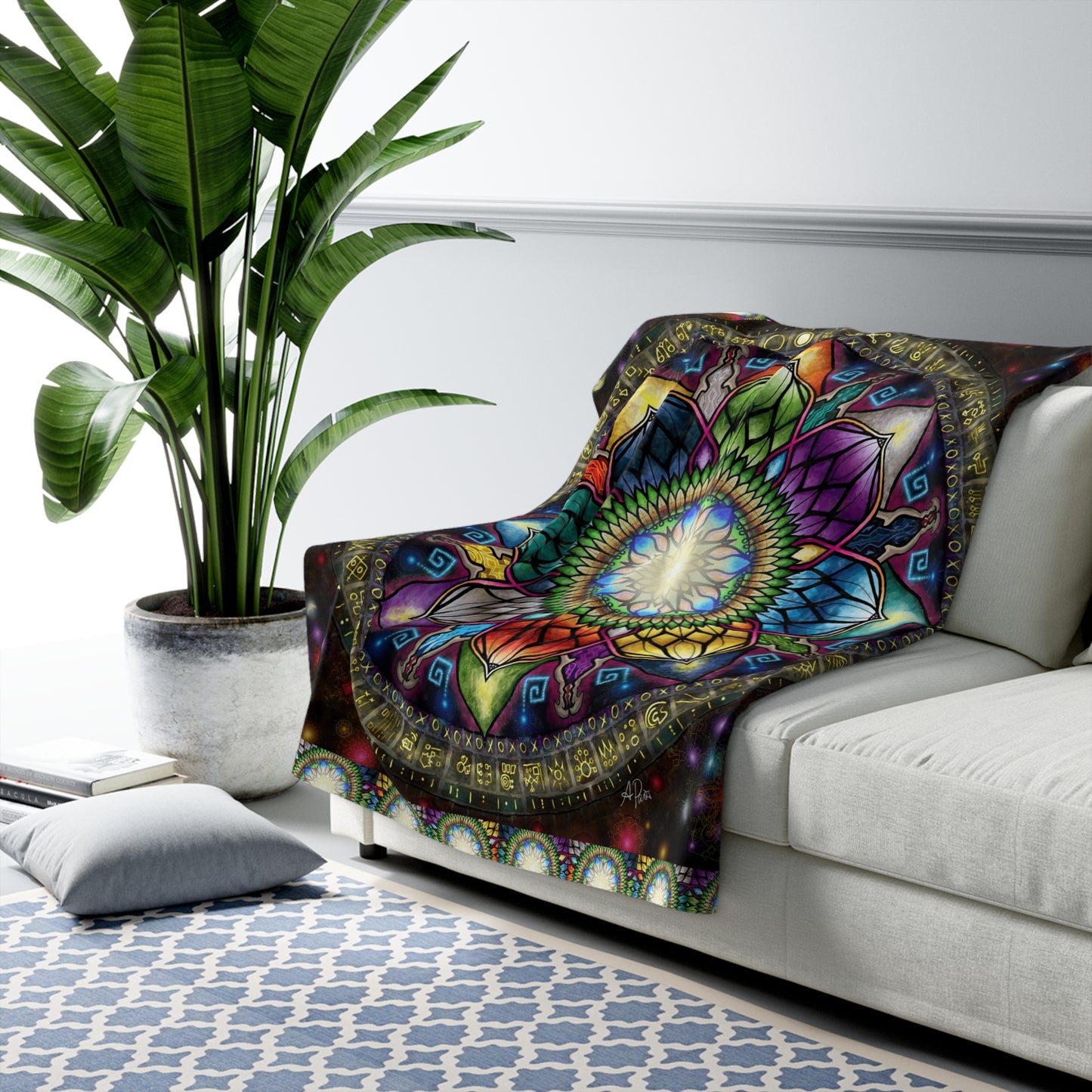 Pacio, Adam - Mystic Jewel Mandala - Sherpa Fleece Blanket