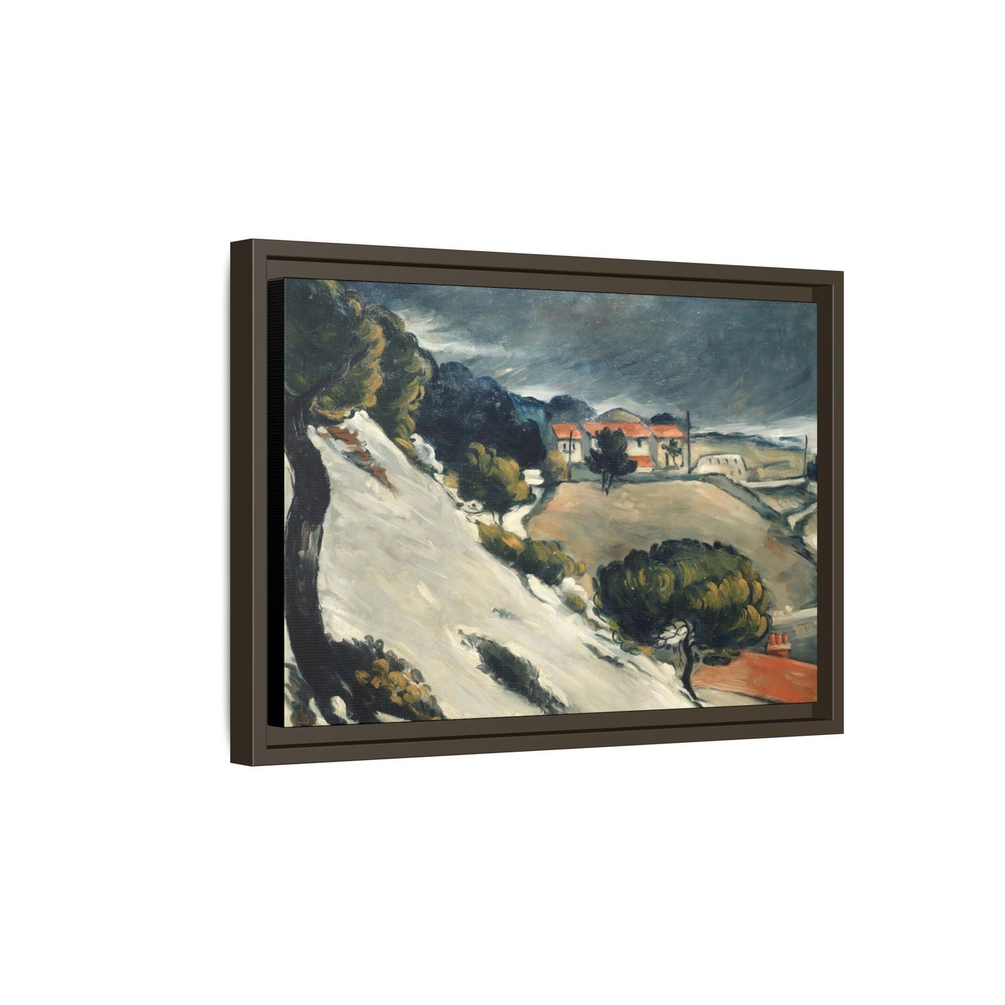 Cézanne, Paul - L’Estaque, Melting Snow (1870) - Matte Canvas, Framed