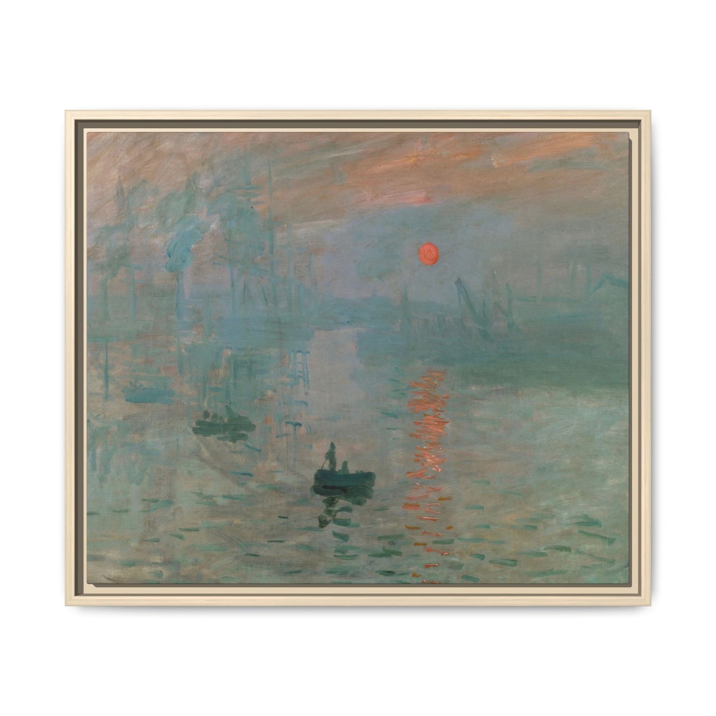 Monet, Claude - Impression, Sunrise (1872) - Matte Canvas, Framed