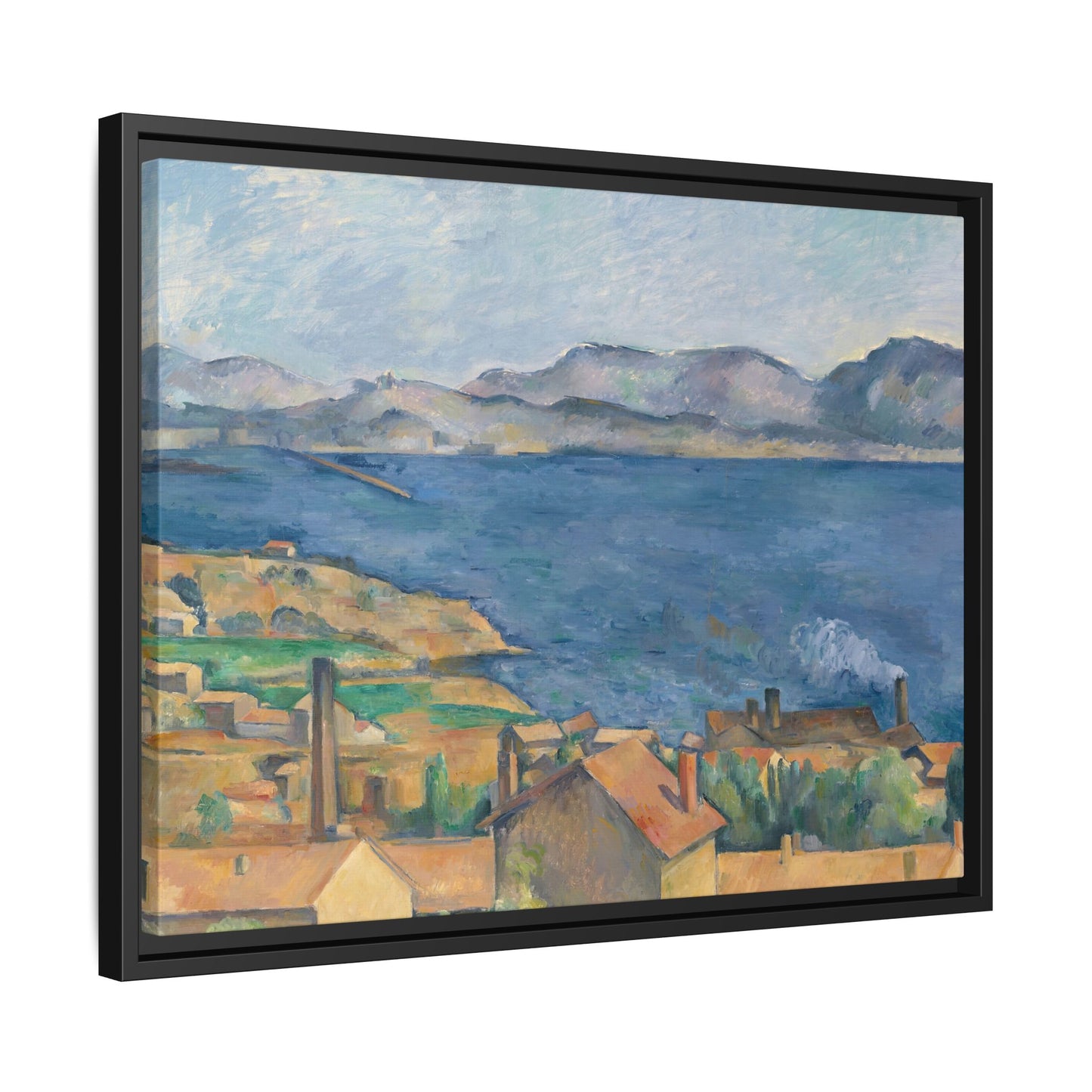 Cézanne, Paul - The Bay of Marseille, Seen from L'Estaque (1885) - Matte Canvas, Framed