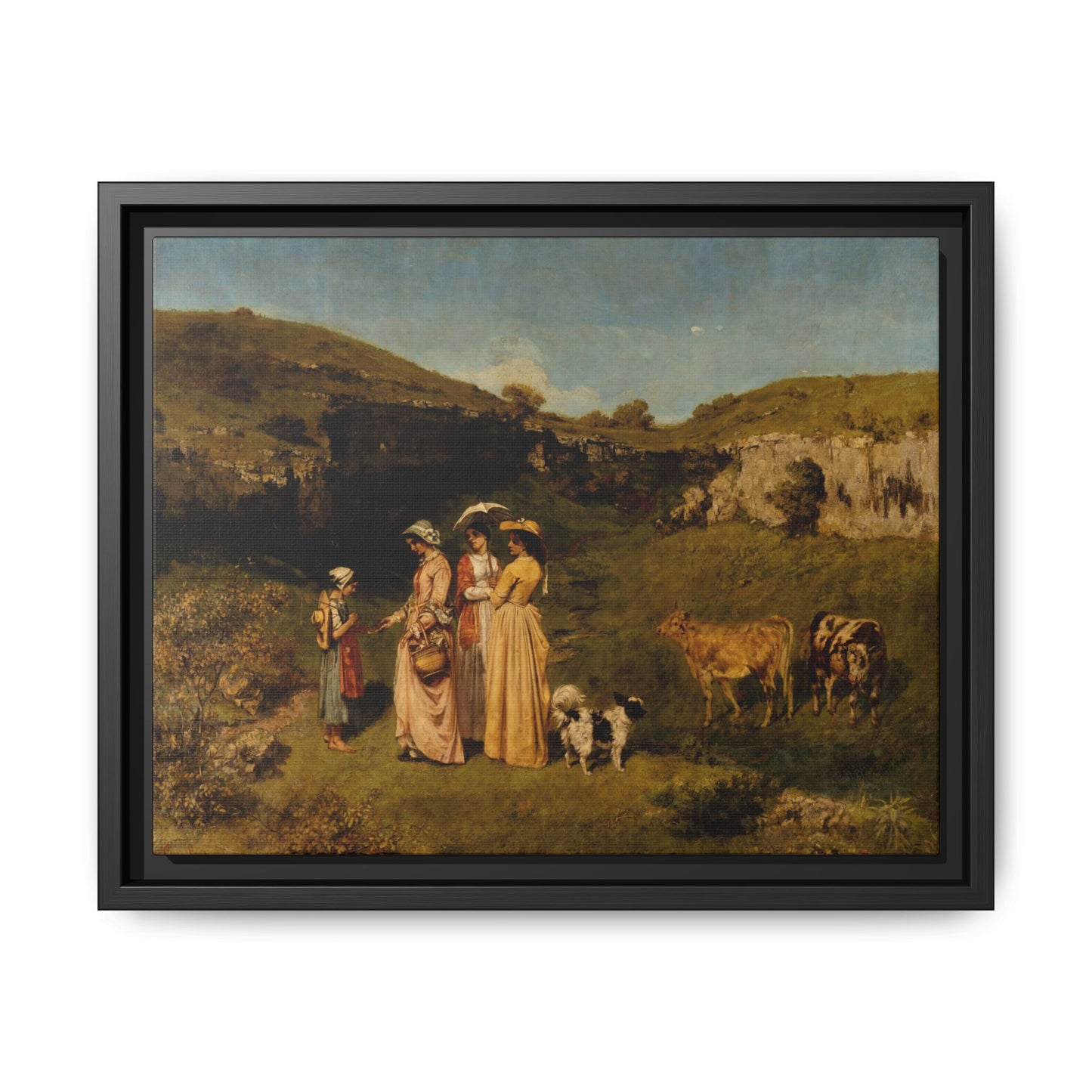 Courbet, Gustave - Young Ladies of the Village (1851) - Matte Canvas, Framed