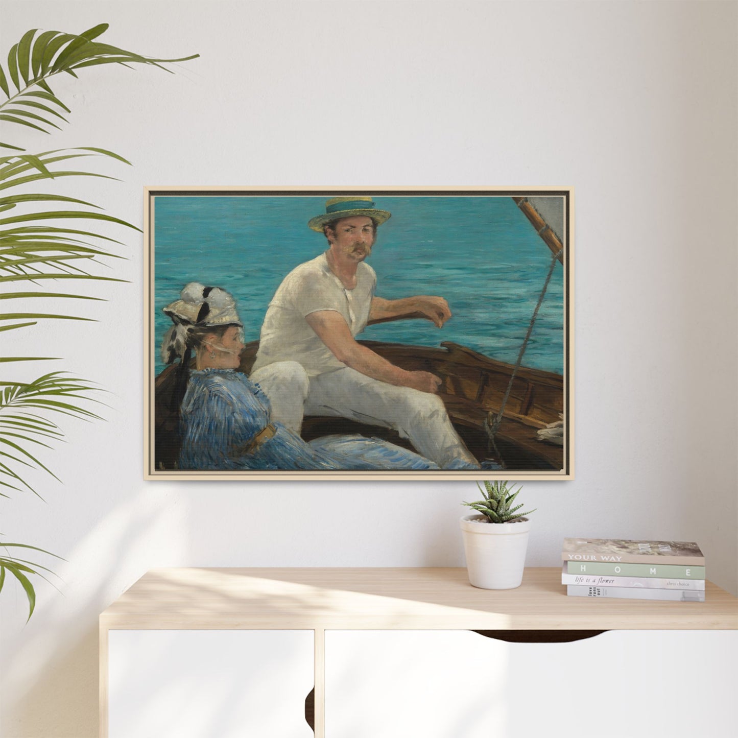 Manet, Édouard - Boating (1874) - Matte Canvas, Framed