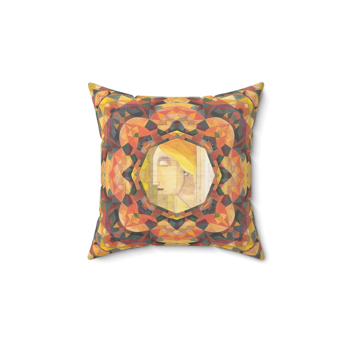 Filiger, Charles - Woman’s Head with Closed Eyes (1893) - Suede Square Pillow