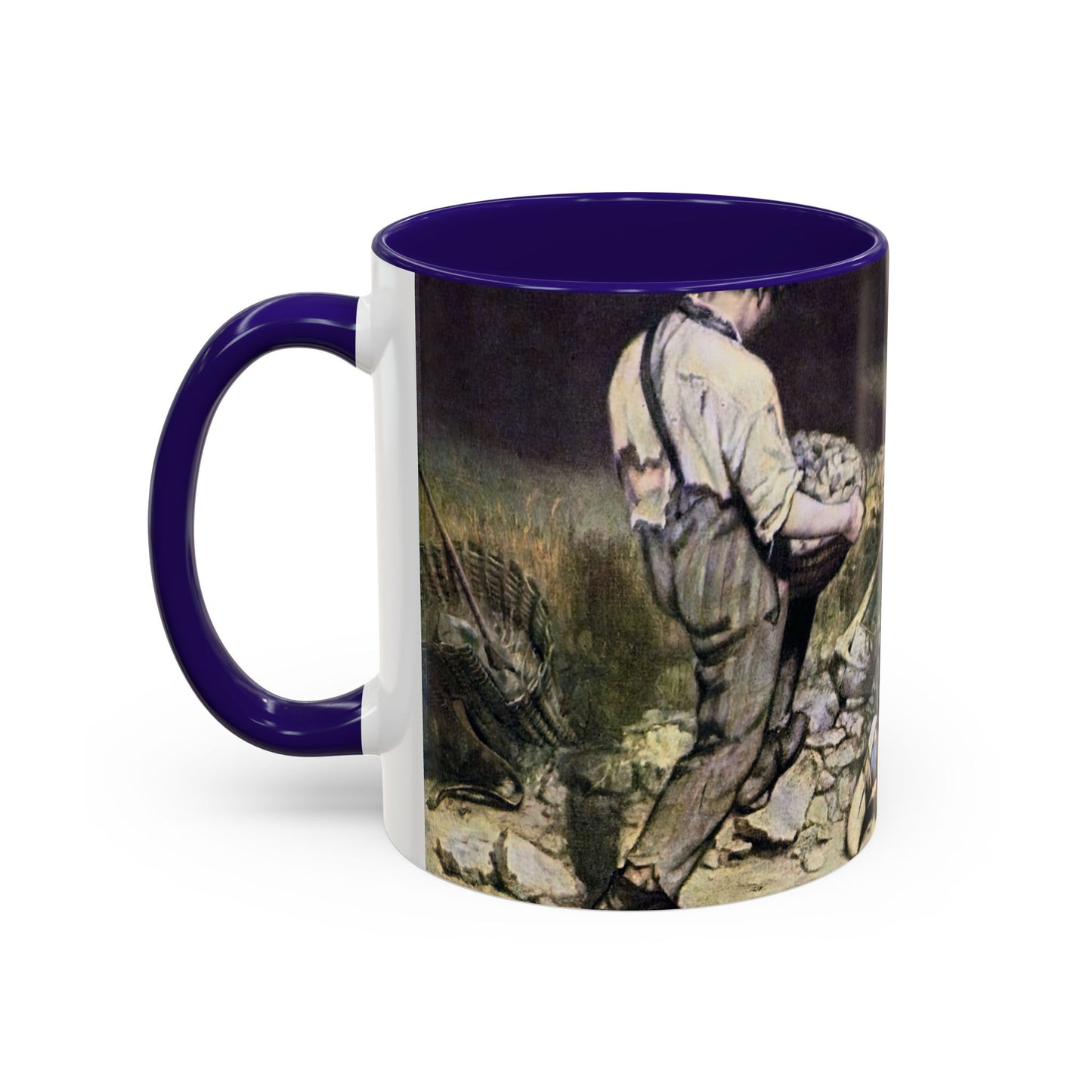 Courbet, Gustave - The Stone Breakers (1850) - Colorful Accent Mugs
