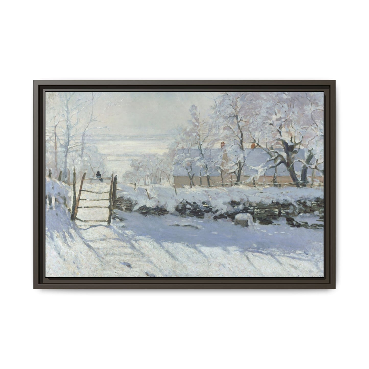 Monet, Claude - The Magpie (1868) - Matte Canvas, Framed