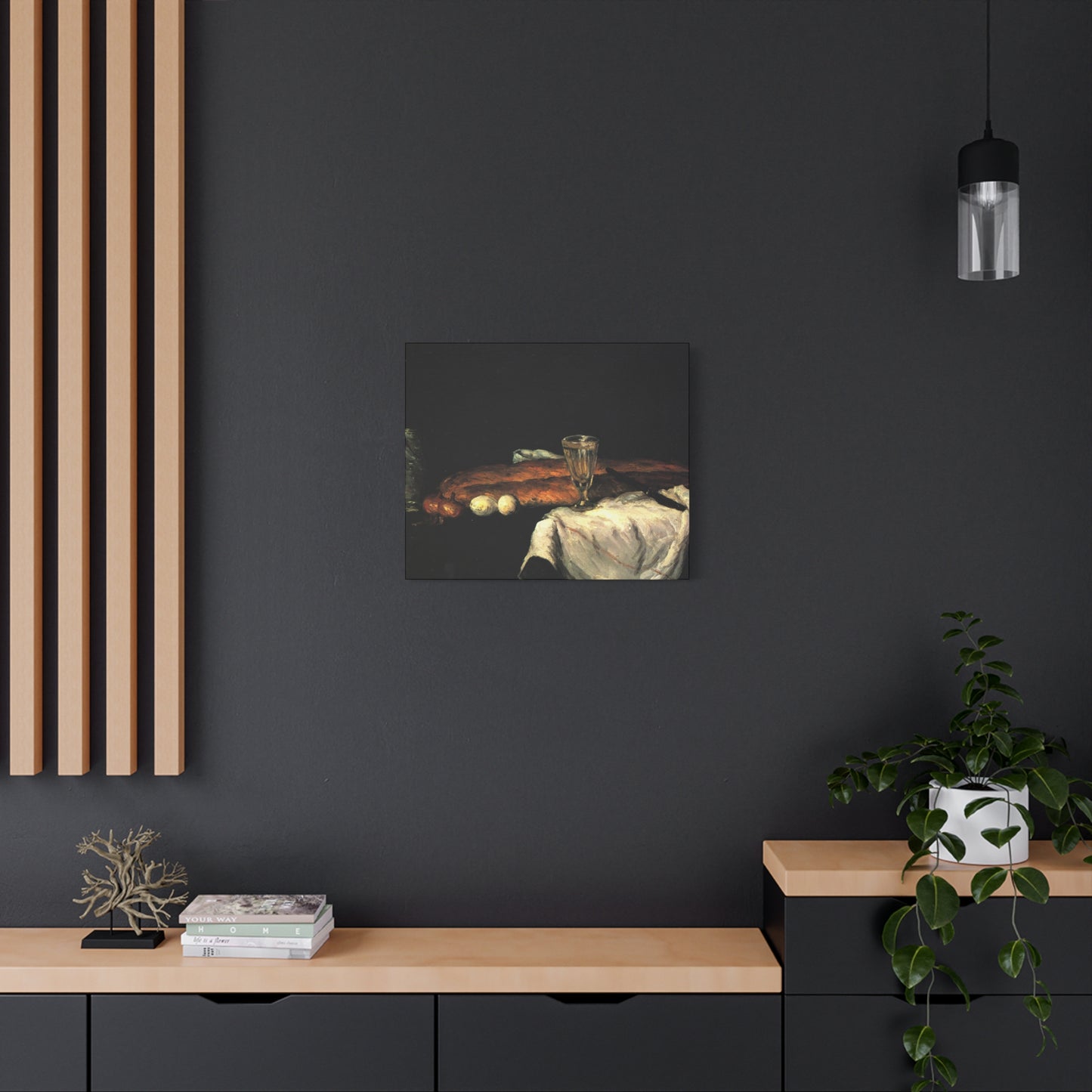 Cézanne, Paul - Still Life with Bread and Eggs (1865) - Canvas Block, unframed