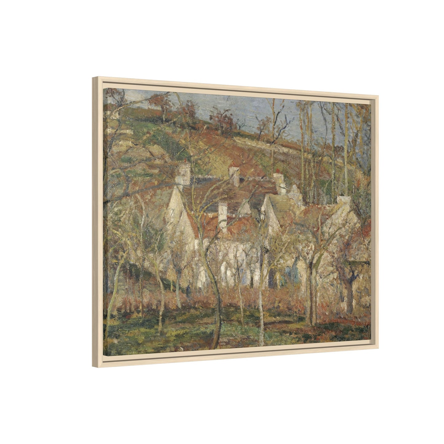Pissarro, Camille - Red Roofs, Corner of a Village in Winter (1877) - Matte Canvas, Framed