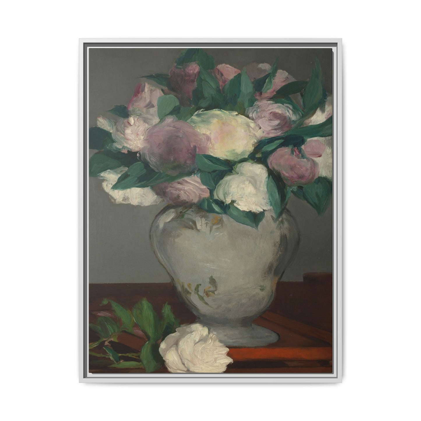Manet, Édouard - Peonies (1864) - Matte Canvas, Framed