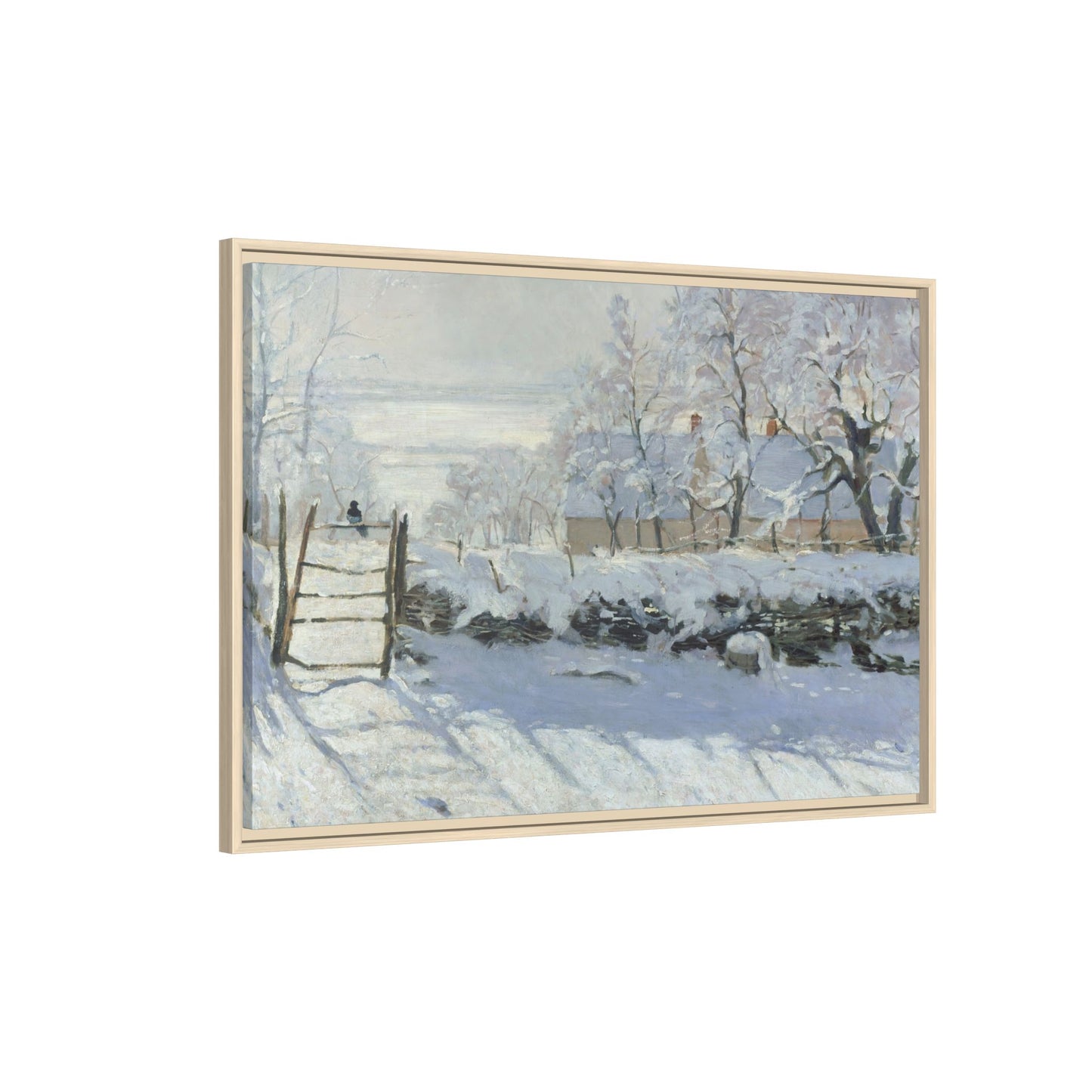 Monet, Claude - The Magpie (1868) - Matte Canvas, Framed