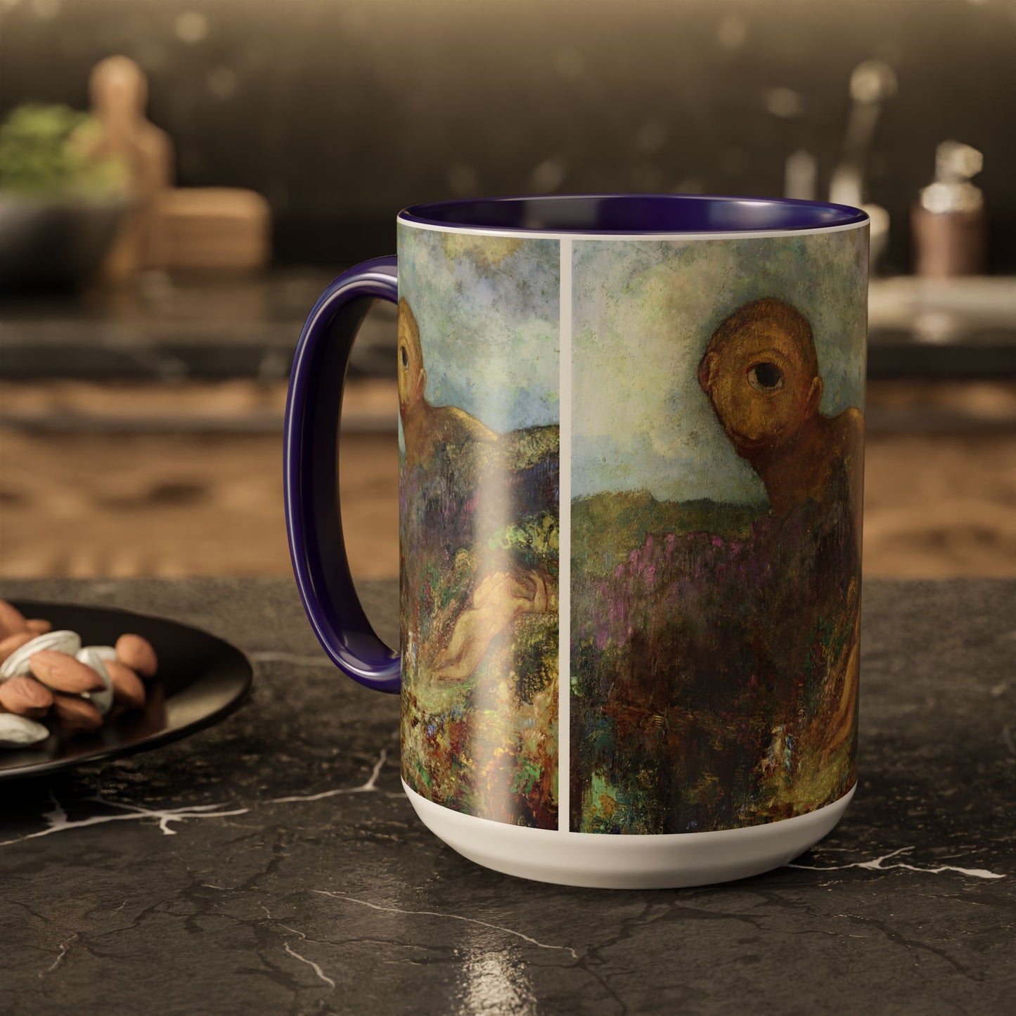 Redon, Odilon - The Cyclops (1914) - Colorful Accent Mugs