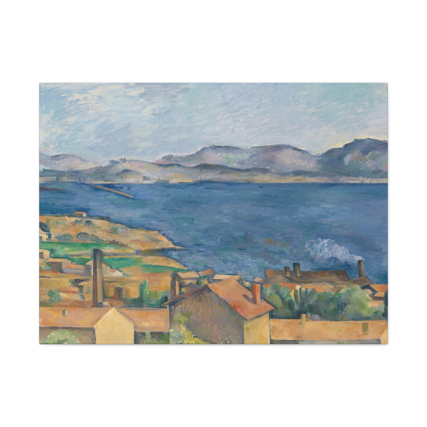 Cézanne, Paul - The Bay of Marseille, Seen from L'Estaque (1885) - Canvas Block, unframed