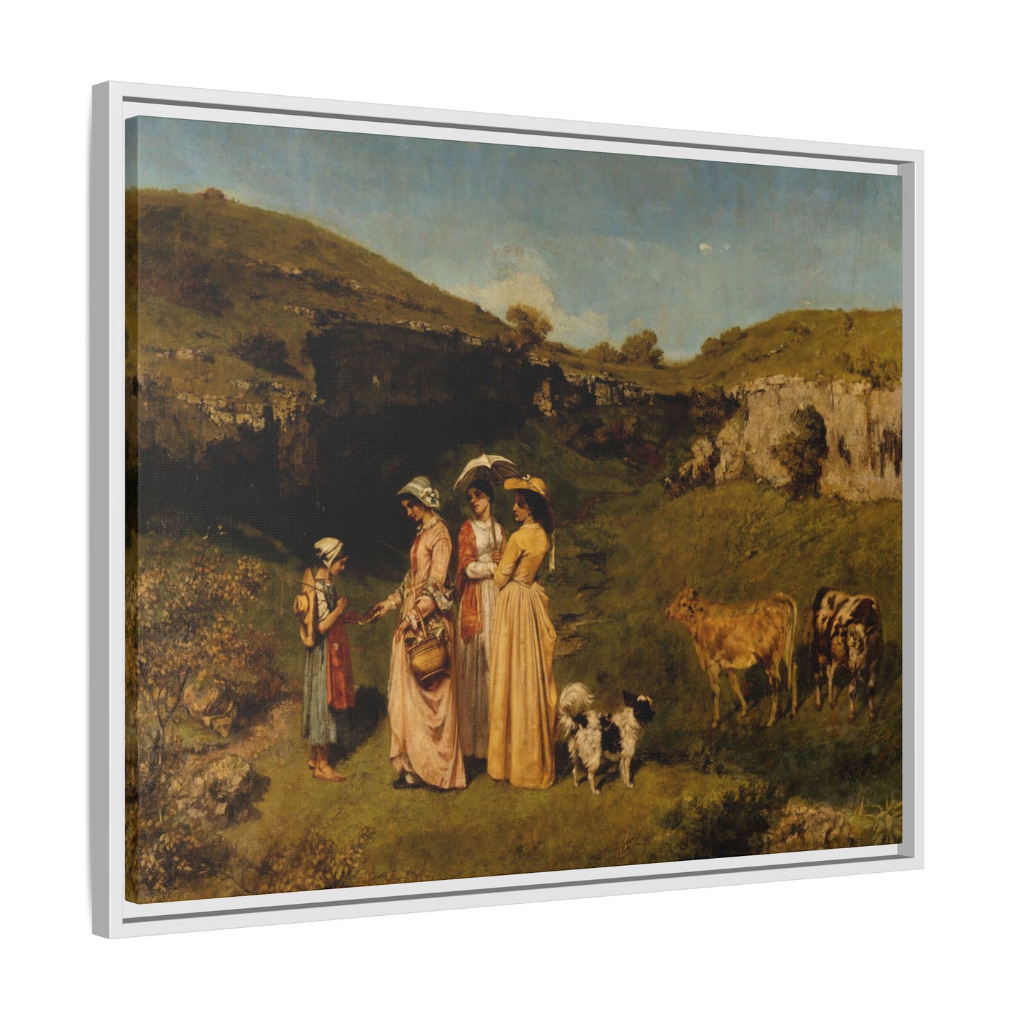 Courbet, Gustave - Young Ladies of the Village (1851) - Matte Canvas, Framed